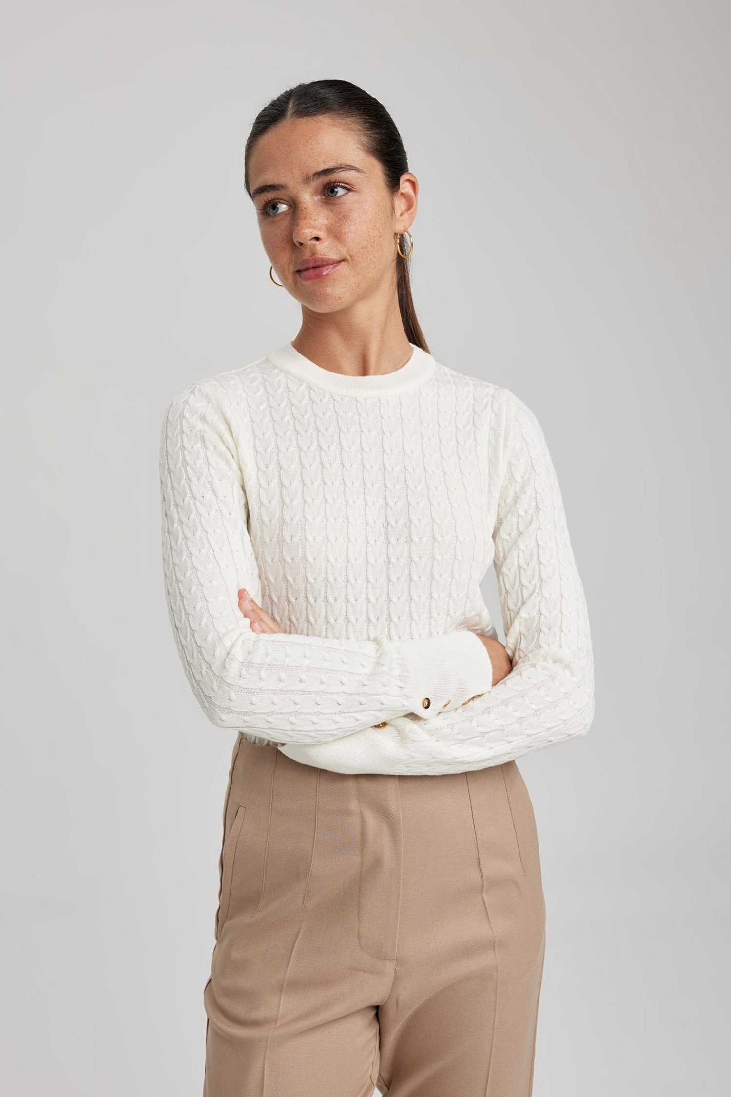 DeFacto Strickpullover Damen Strickpullover FITTED