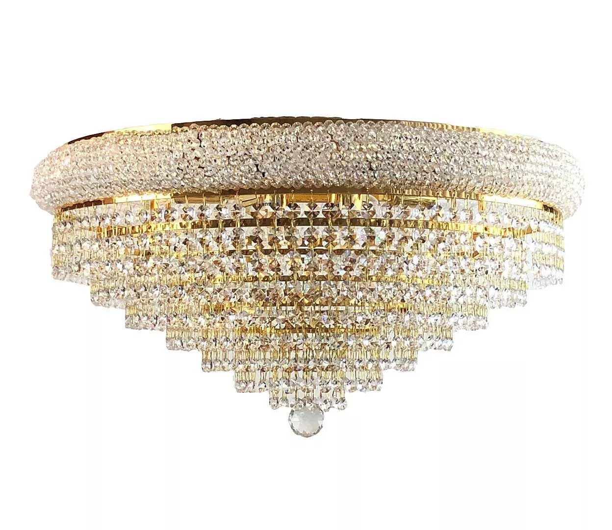 PGA-Lights Deckenleuchte Kristall Deckenleuchte Granada Gold Ø60cm gefertig günstig online kaufen