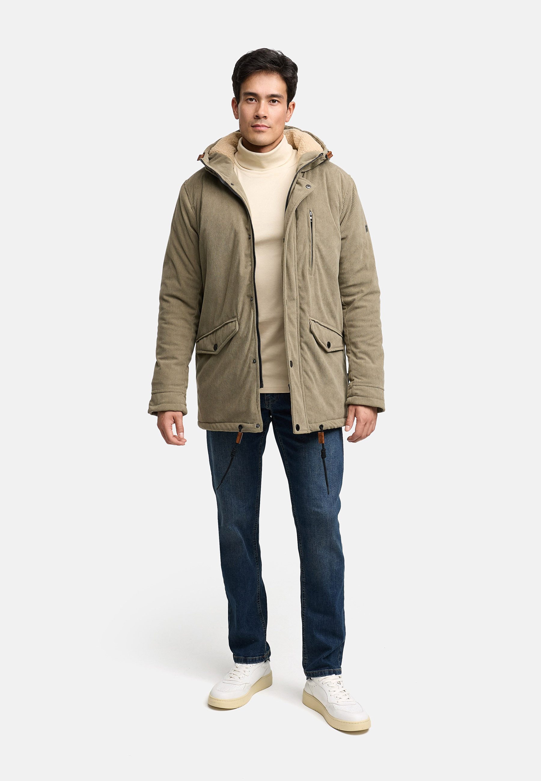 Indicode Winterjacke Herren INLedley Jacke Winter Herrenjacke Mit warmem Teddyfutter und verstellbarer Kapuze