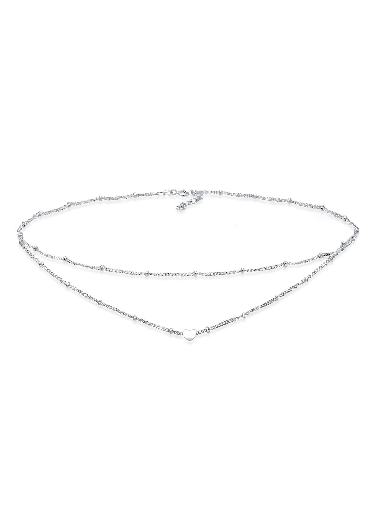 Elli Collier Choker Layer Kugelkette Herz 925 Silber günstig online kaufen
