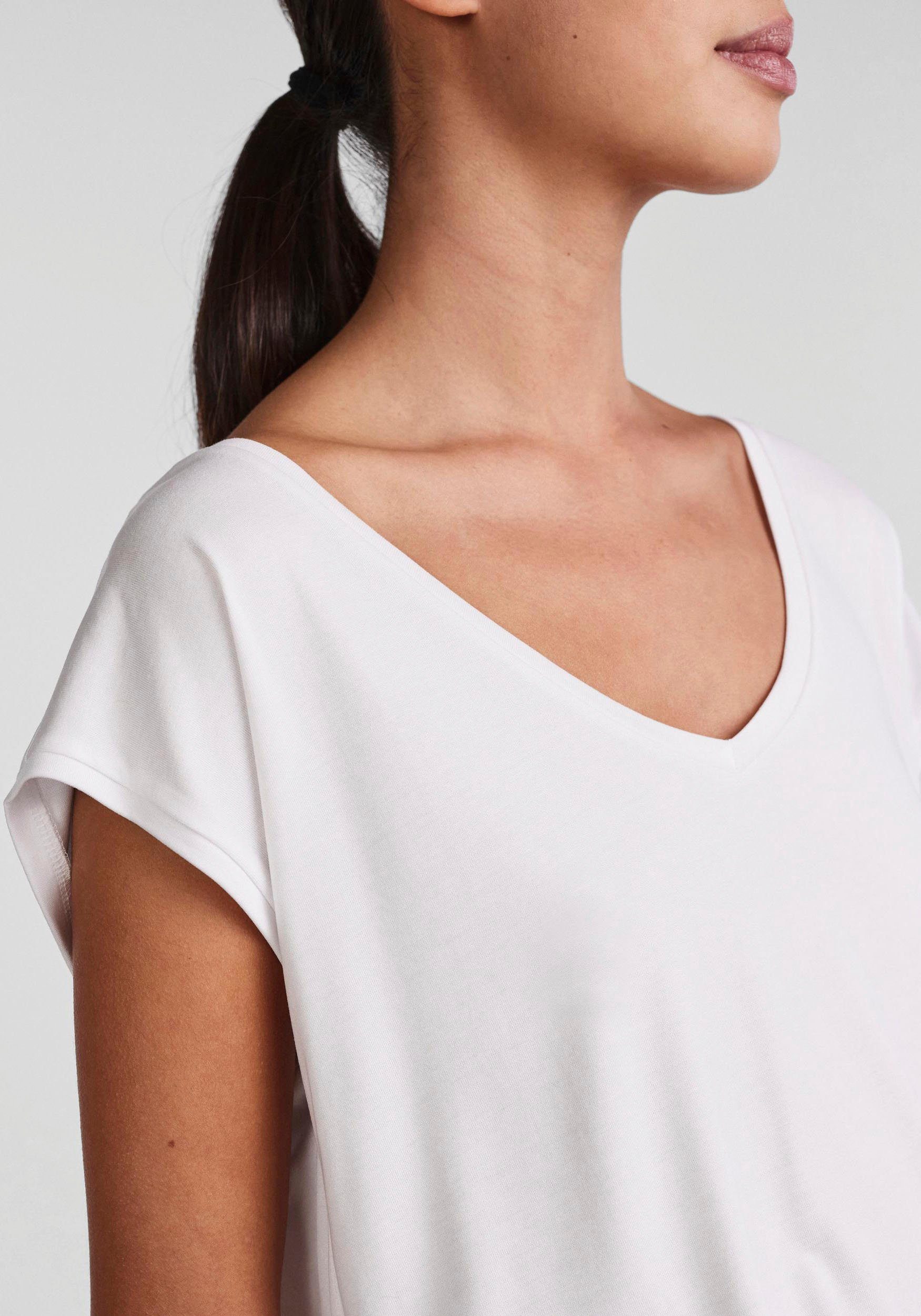 Bright White TEE pieces PCKAMALA BC NOOS Kurzarmshirt