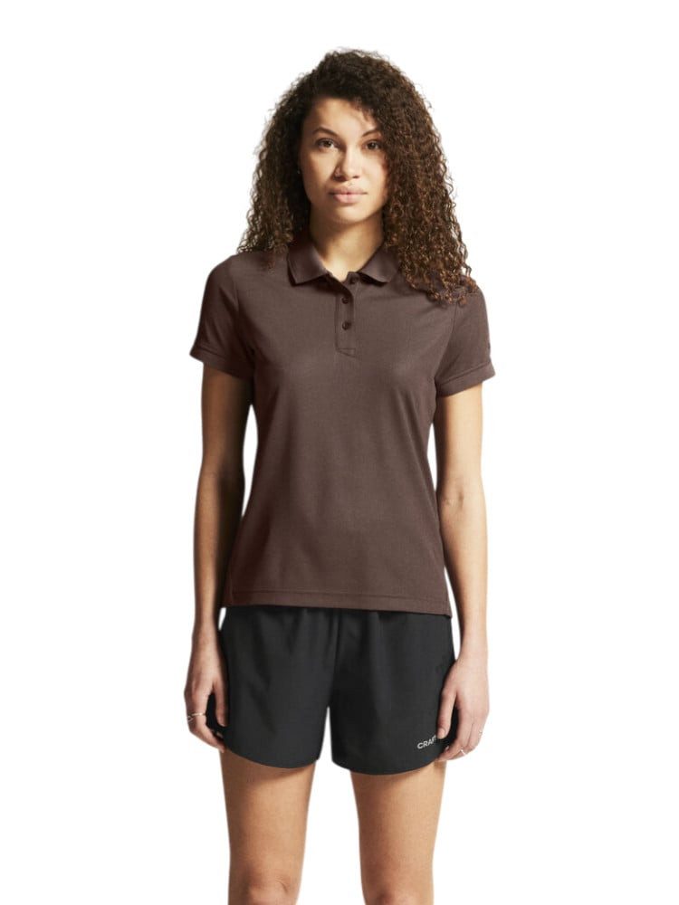 Craft Poloshirt Core Unify (funktionelles Recyclingpolyester) braun Damen