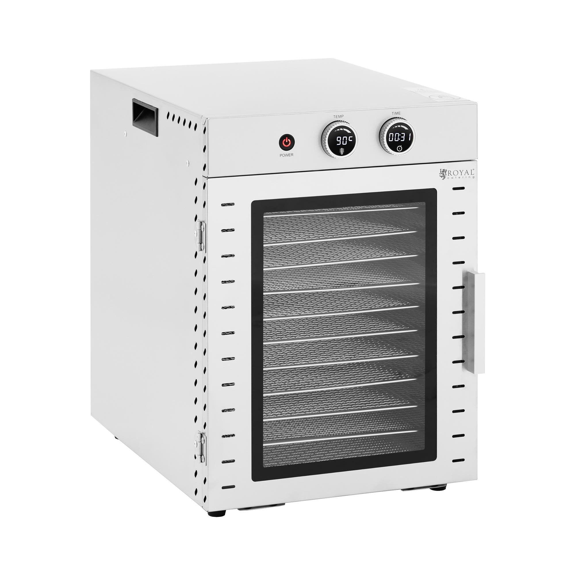 Royal Catering Dörrautomat 12 Etagen 40L Dörrgerät Dörrapparat Timer Edelstahl Glass Obst Gemüse 1000 W