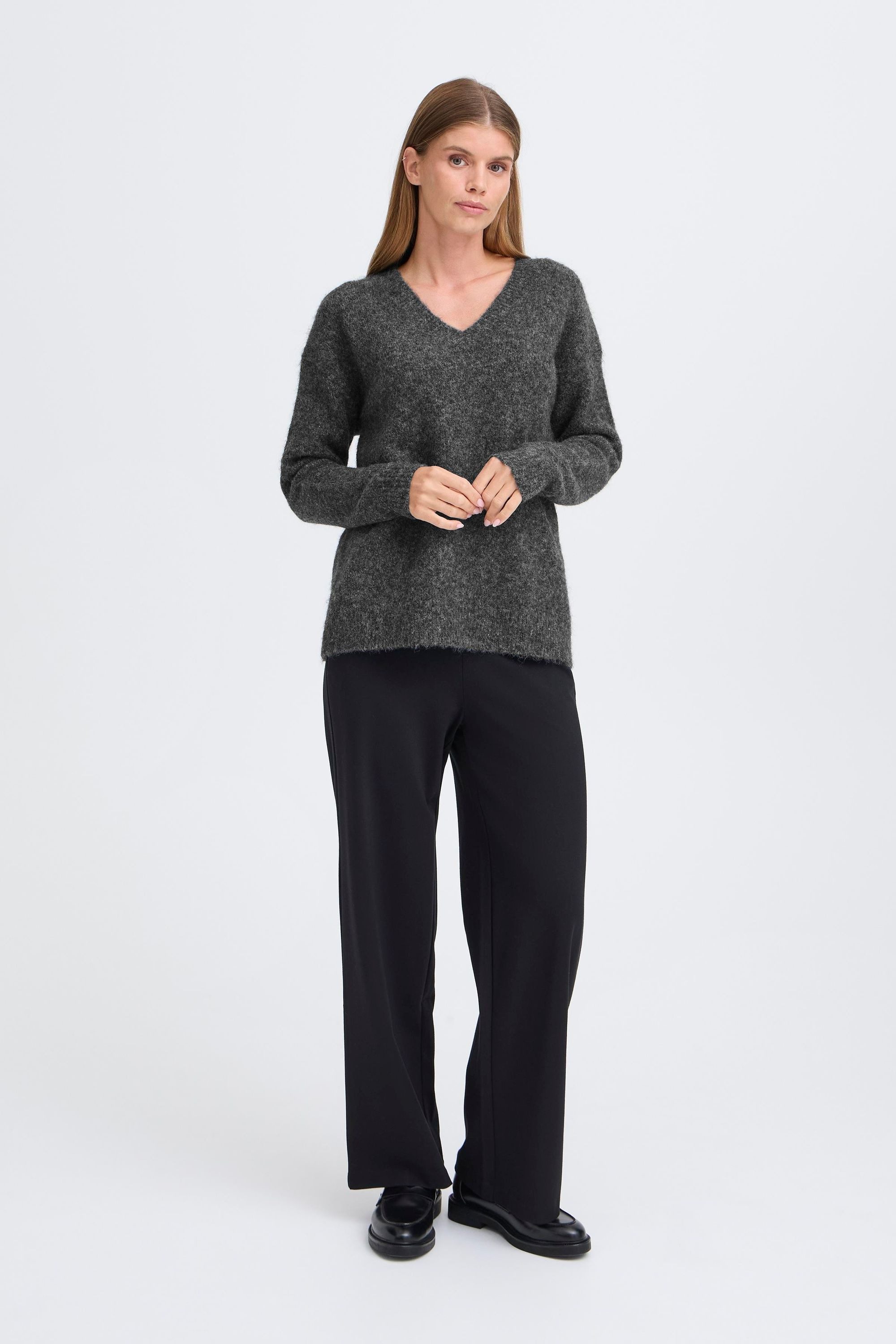OXMO V-Ausschnitt-Pullover OXISelma Kuscheliger Pullover