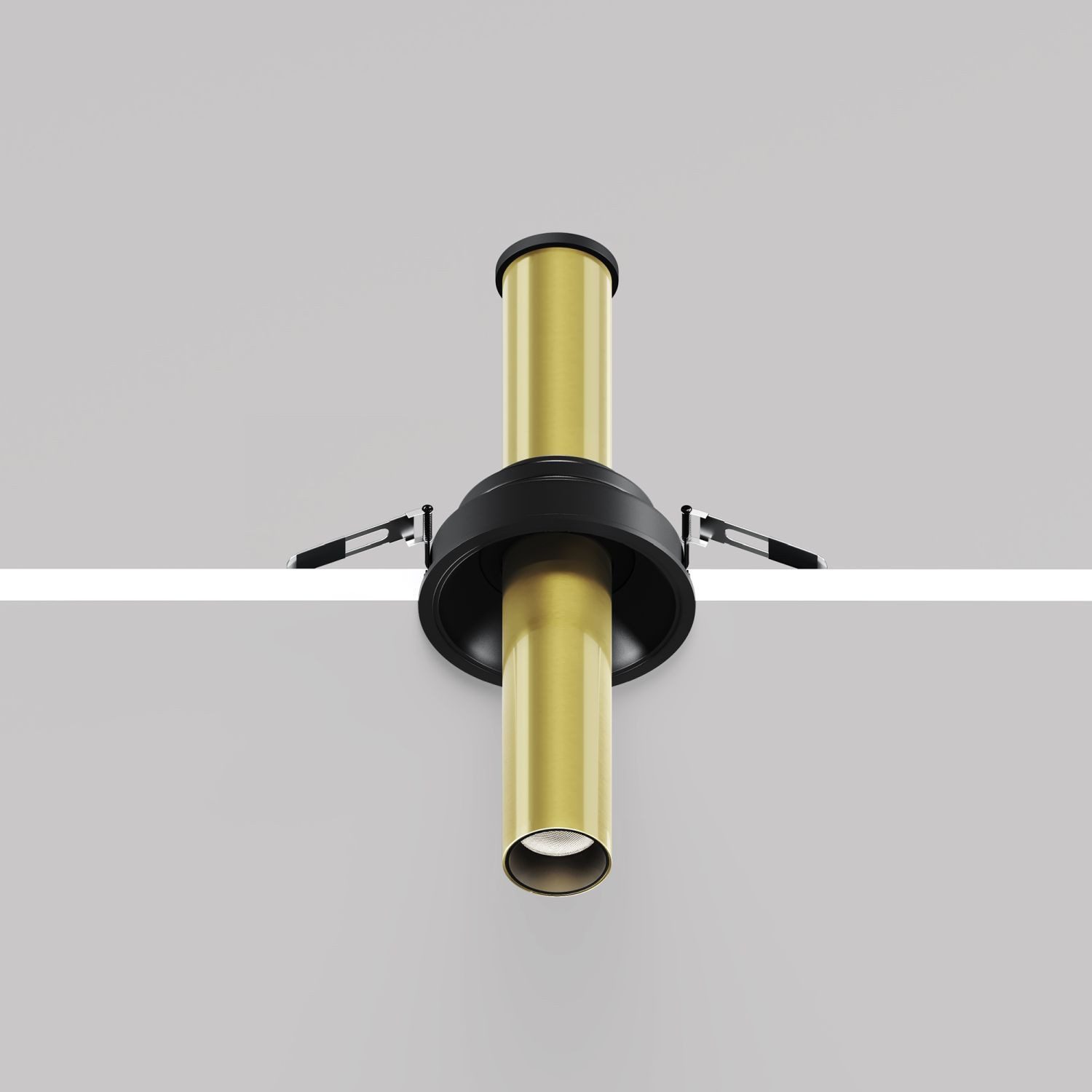 Licht-Erlebnisse Einbauleuchte TIVO, LED fest integriert, Warmweiß, LED Aluminium Ø 3 cm in Schwarz Messing rund warmweiß 3000 K 460 lm