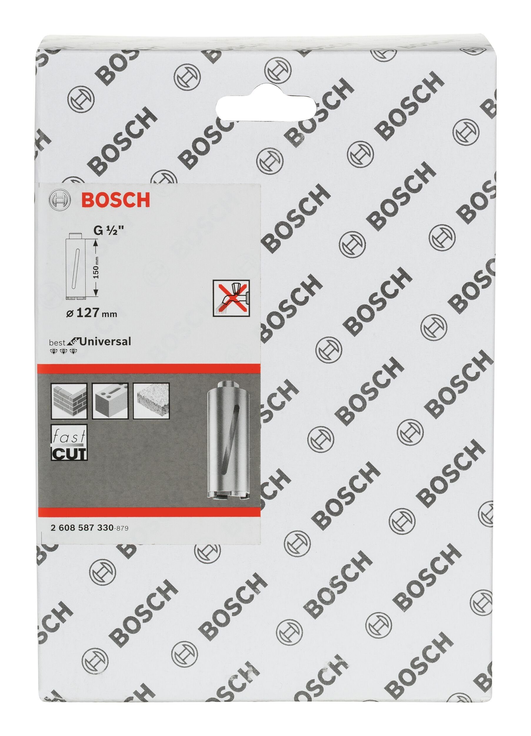 BOSCH Bohrkrone, Ø for 127 mm, G1/2" - Segmente Best 127 x Universal 6 Diamanttrockenbohrkrone