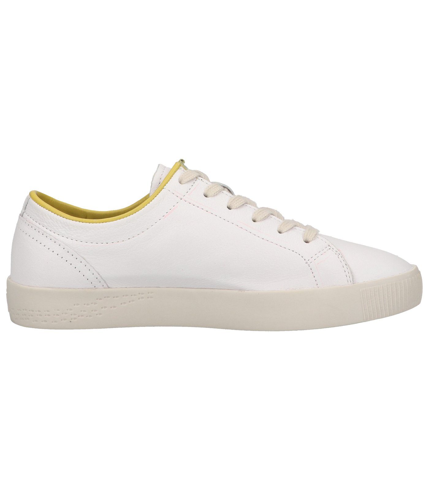 Weiß softinos Leder Sneaker Gelb Sneaker