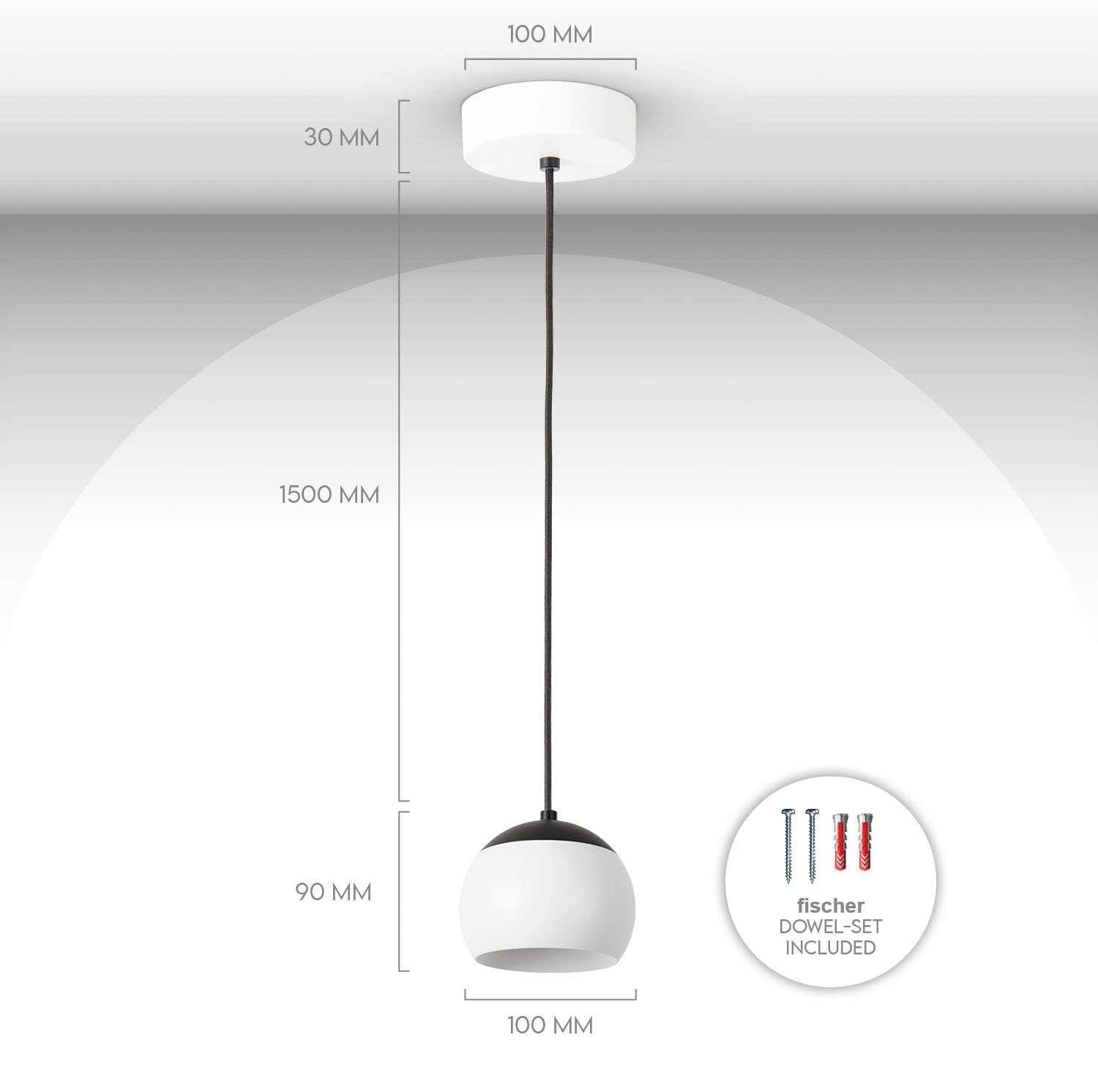 Paco Home Pendelleuchte CLEO, Wohnzimmer LED Esszimmer Kugel Pendelleuchte fest Hängelampe integriert, Küchenlampe Warmweiß, LED