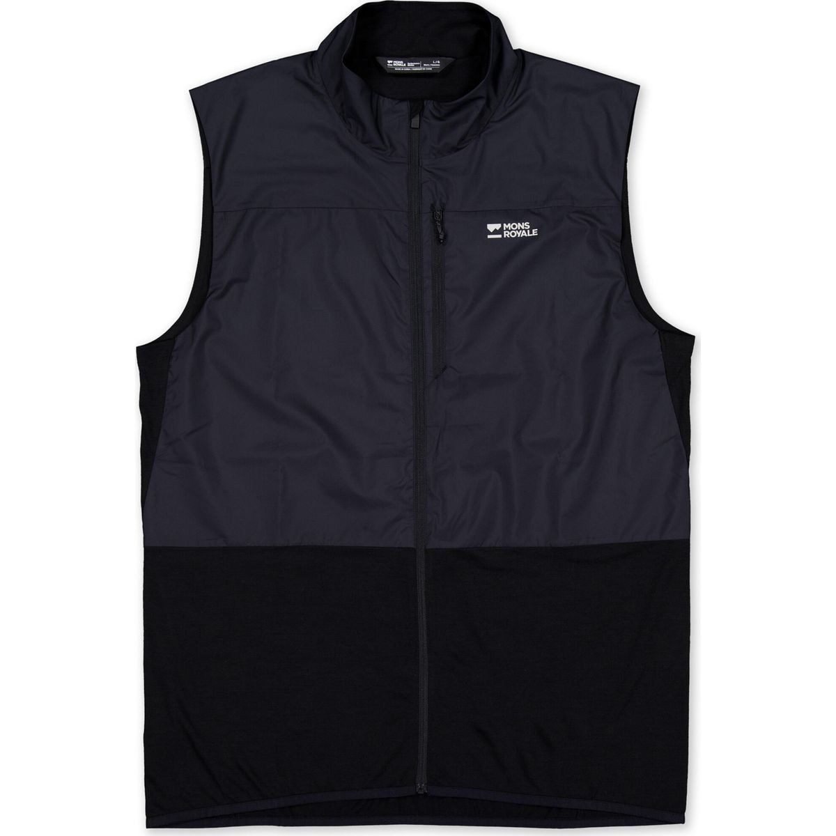 Mons Royale Funktionsweste Mens Diversion Merino Wind Vest Herrenweste für Radfahrer mit Merino Shift Material, das Temperatur