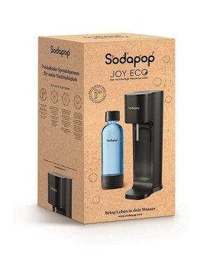 Sodapop Wassersprudler SODAPOP Wassersprudler Joy ECO matt schwarz, 1x 850ml PET Flasche, CO² Zylinder inklusive