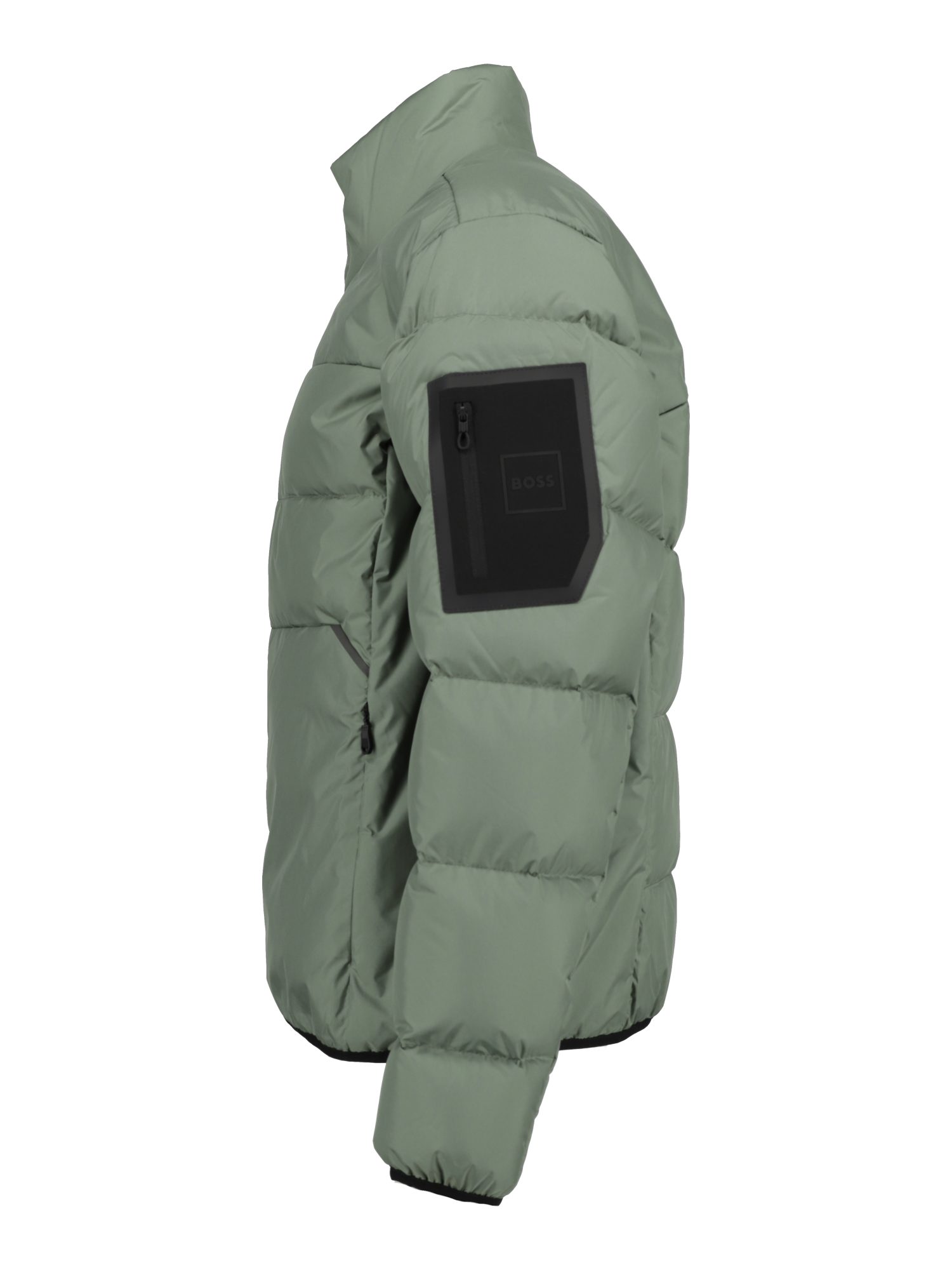 BOSS GREEN Outdoorjacke grün,Casual,Polyester,Unifarben,Stehkragen,Lang,Regular Fit