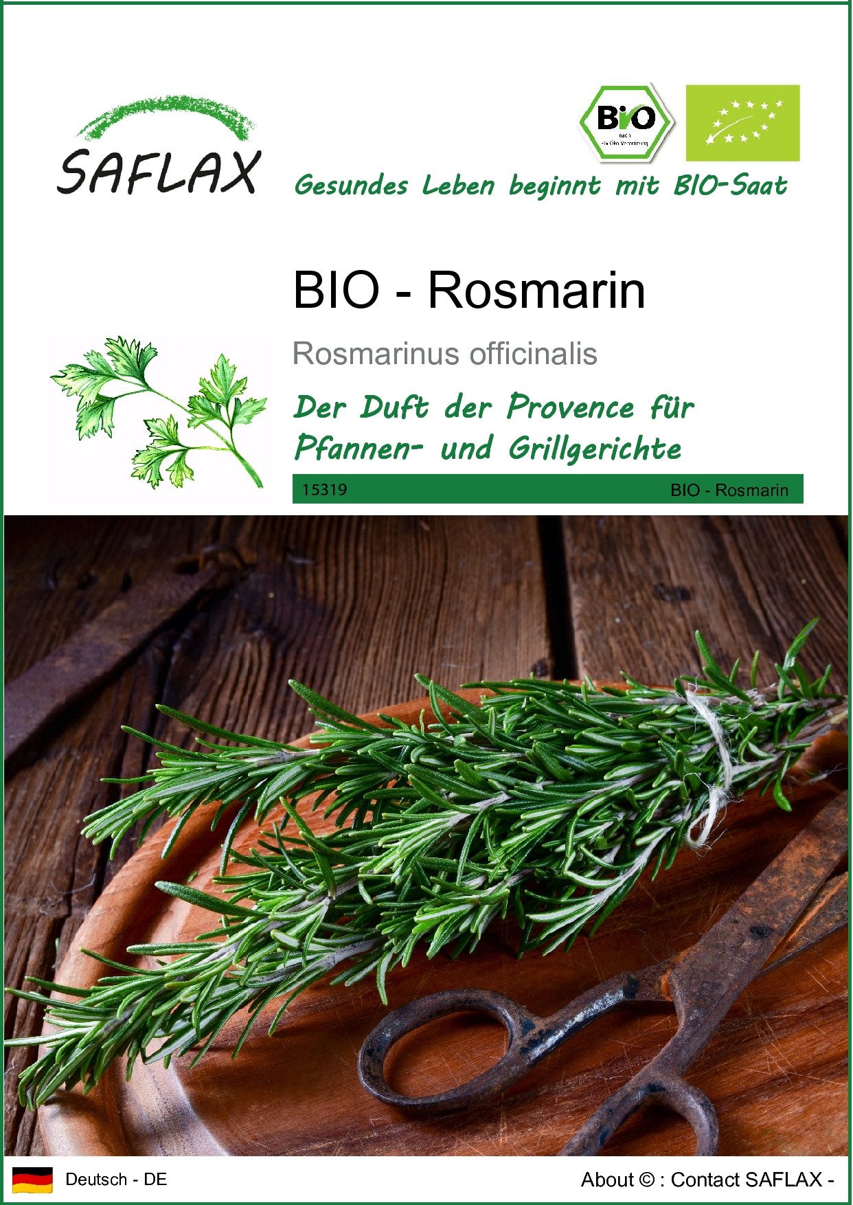 Kräutersamen SAFLAX - Samen - BIO - Rosmarin