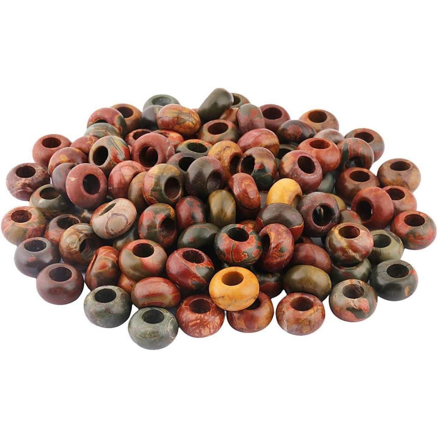 LuxusKollektion Bastelperlen Perlen Edelstein Rondelle Loch 12x6mm 20 Makramee Picasso Japis 12x6mm