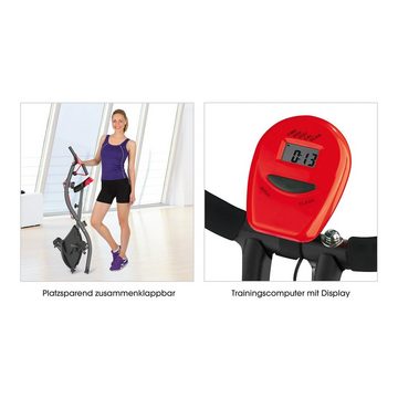 VITALmaxx Fitnessbike Heimtrainer Fitness Bike Cardiobike, mit Expanderbänder - schwarz/rot