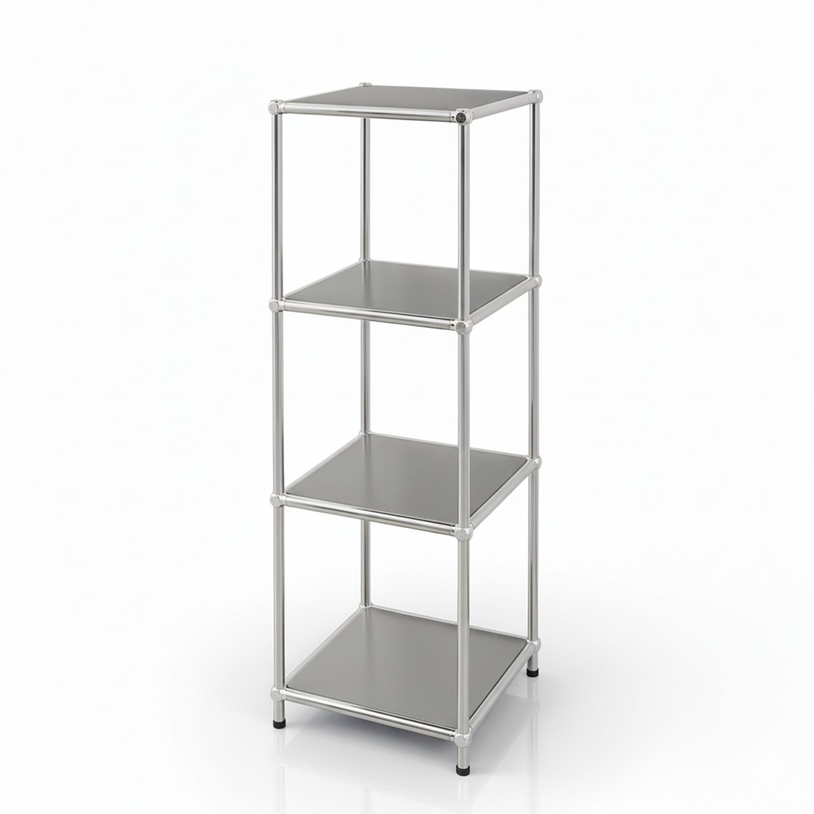 Floordirekt Standregal Concept Epure MK-005 Metallregal, B30 × T30 × H89 cm, diverse Farben, modular, Design Regal mit offenen Ablagen, verchromtes Metallgestell, zeitlos