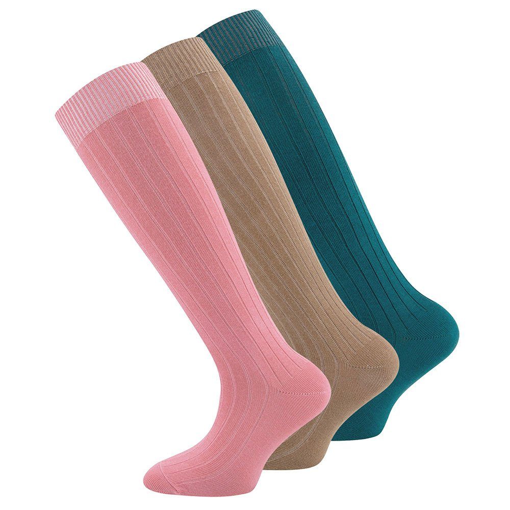 Kniestrümpfe Kniestrümpfe 3er Pack Rippe