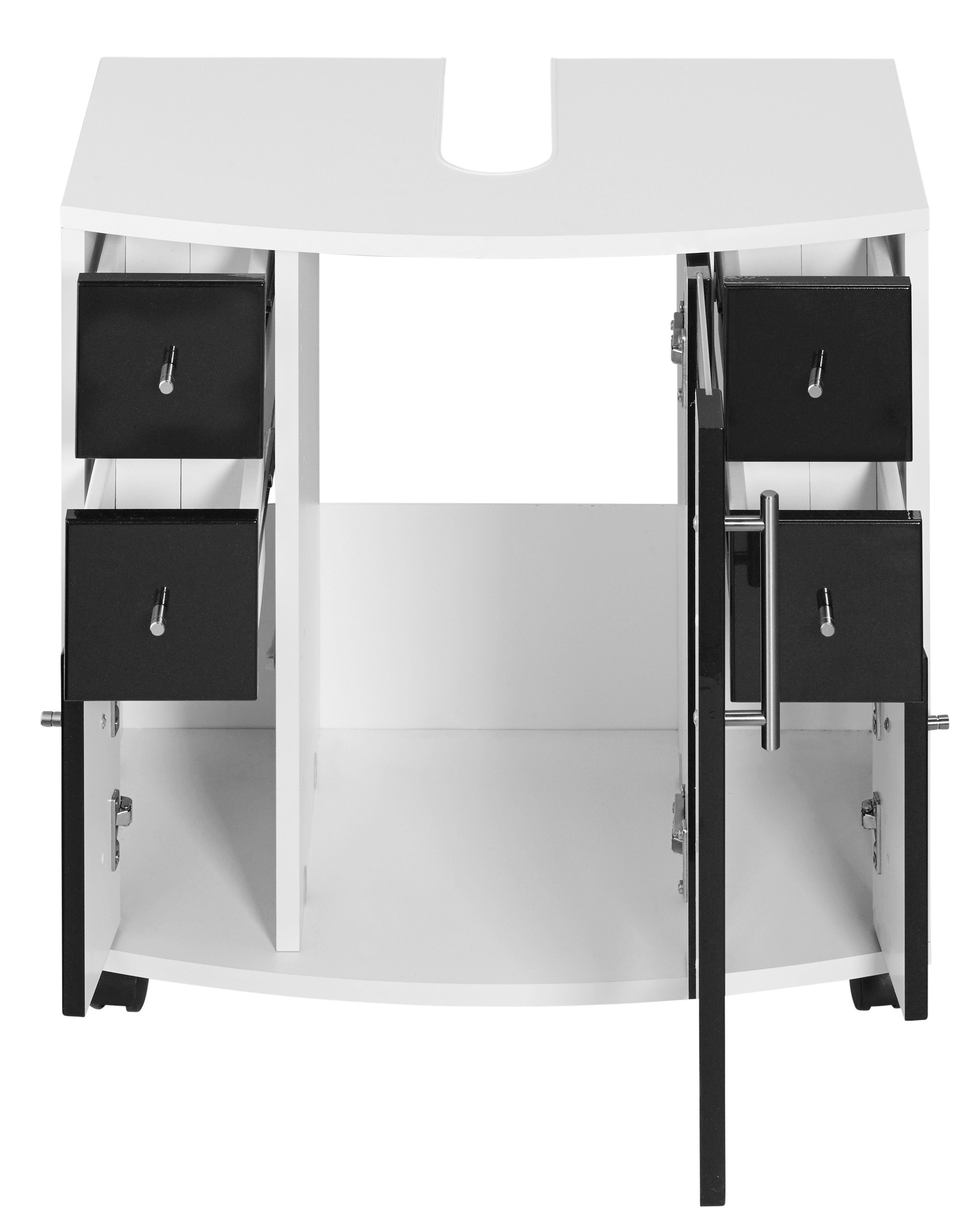 welltime Waschbeckenunterschrank Jaca Breite 60 cm, mit hochglänzenden Fronten – Bild 3 von 5