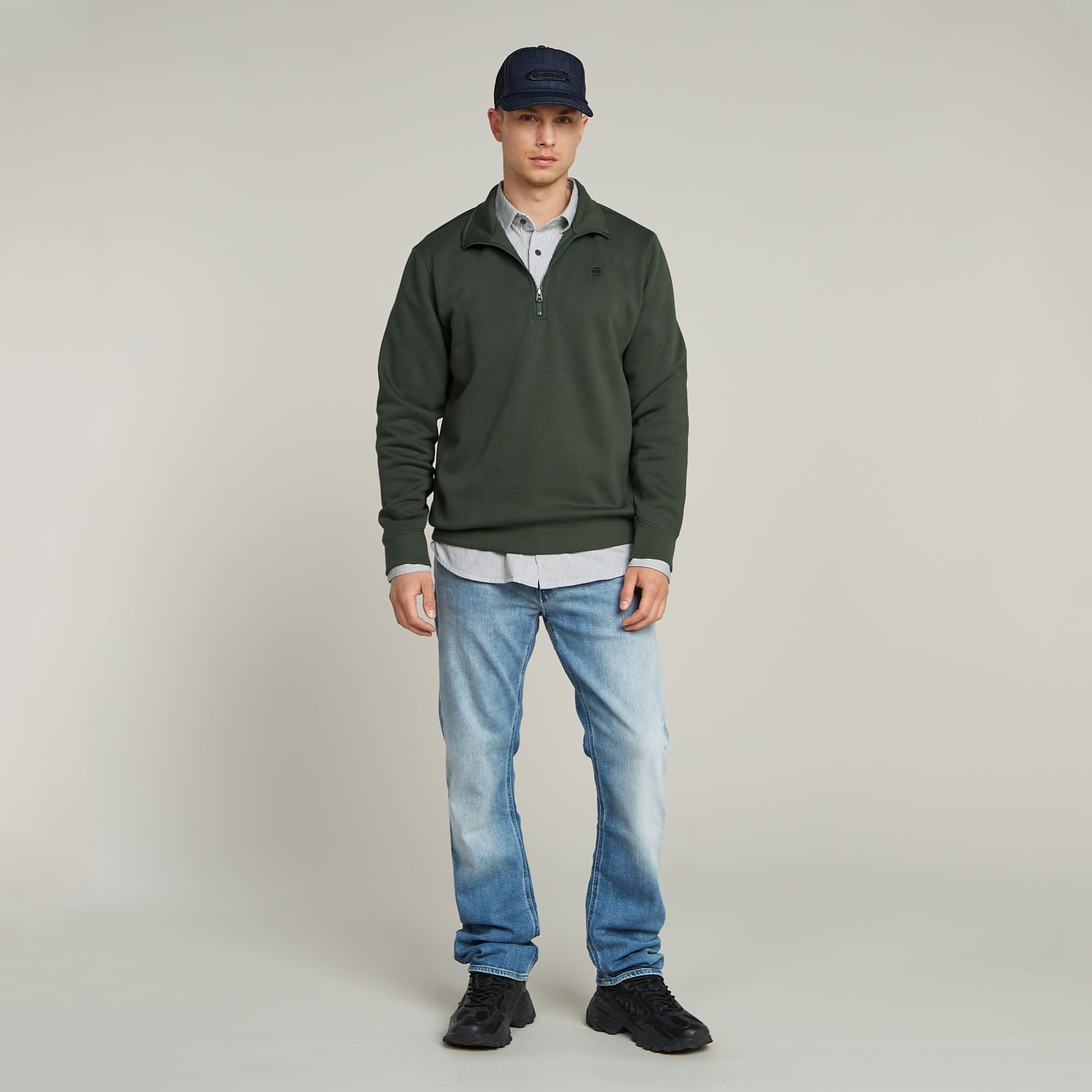G-STAR Sweatshirt Premium Core Half Zip mit Stehkragen