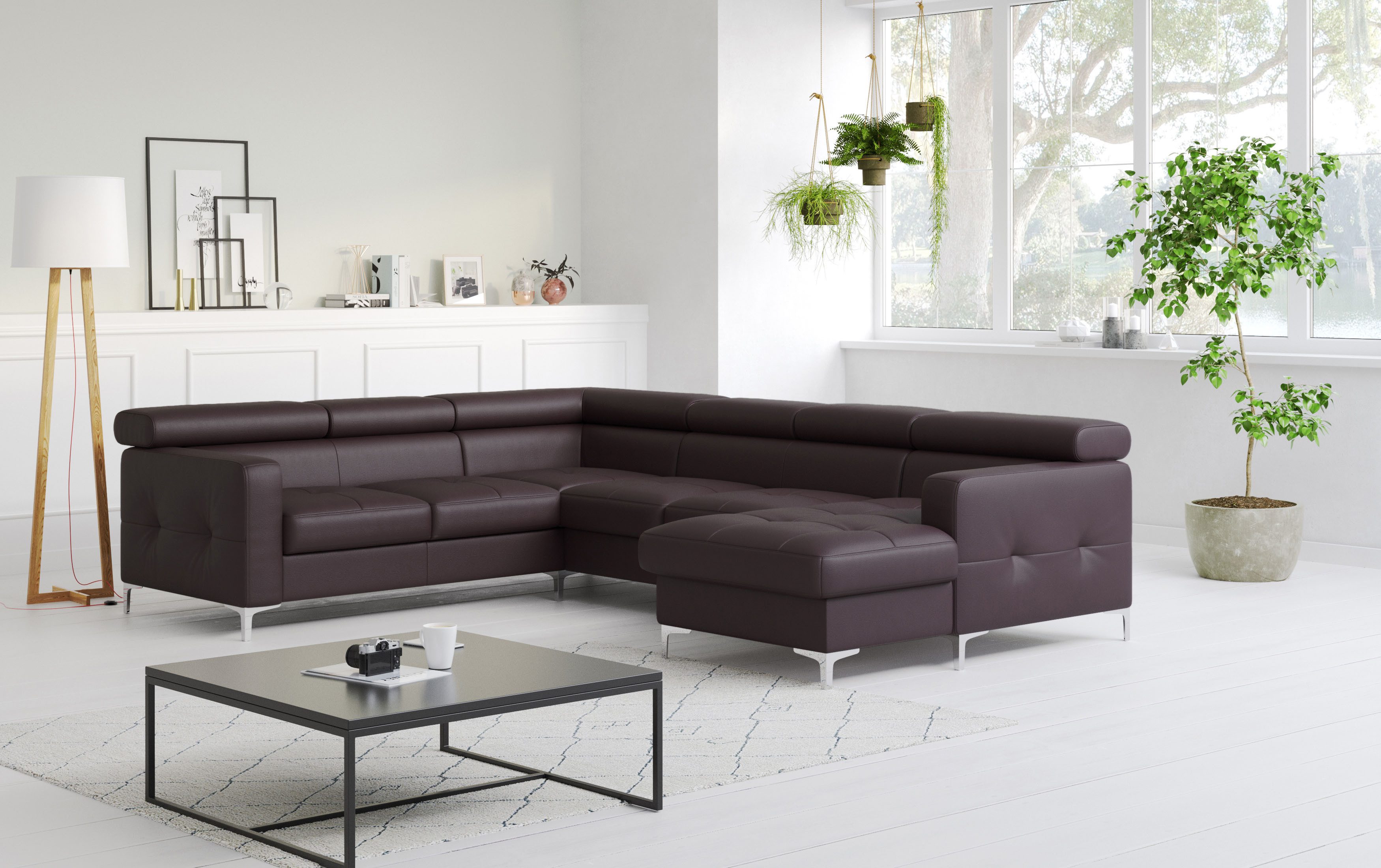 COTTA Wohnlandschaft Sammy U-Form, mit Kopfteilverstellung, wahlweise mit Bettfunktion & Bettkasten