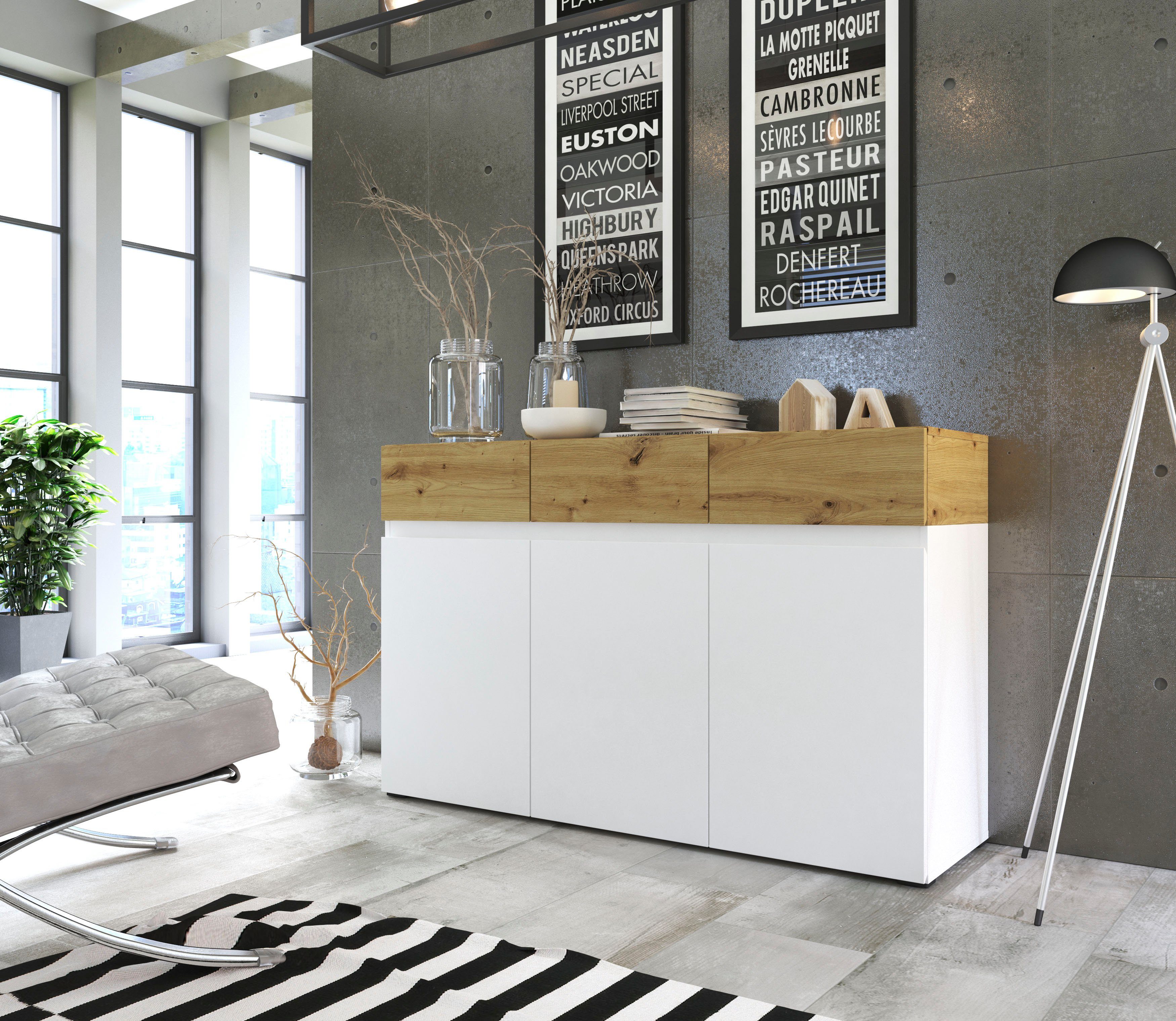 Home affaire Sideboard Rimini, Breite 135 cm günstig online kaufen