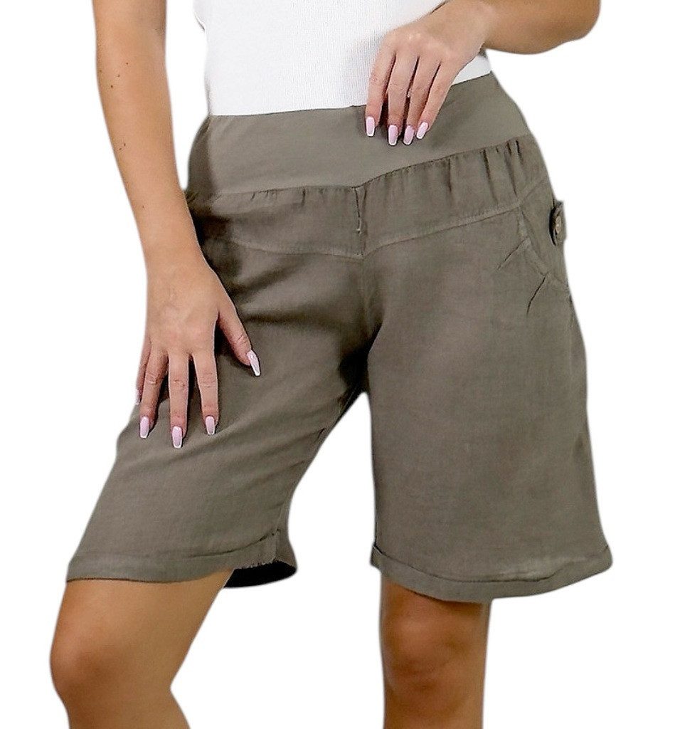 Mississhop Leinenhose 100 % Leinen Leinenshorts Bermuda kurze Hose 276