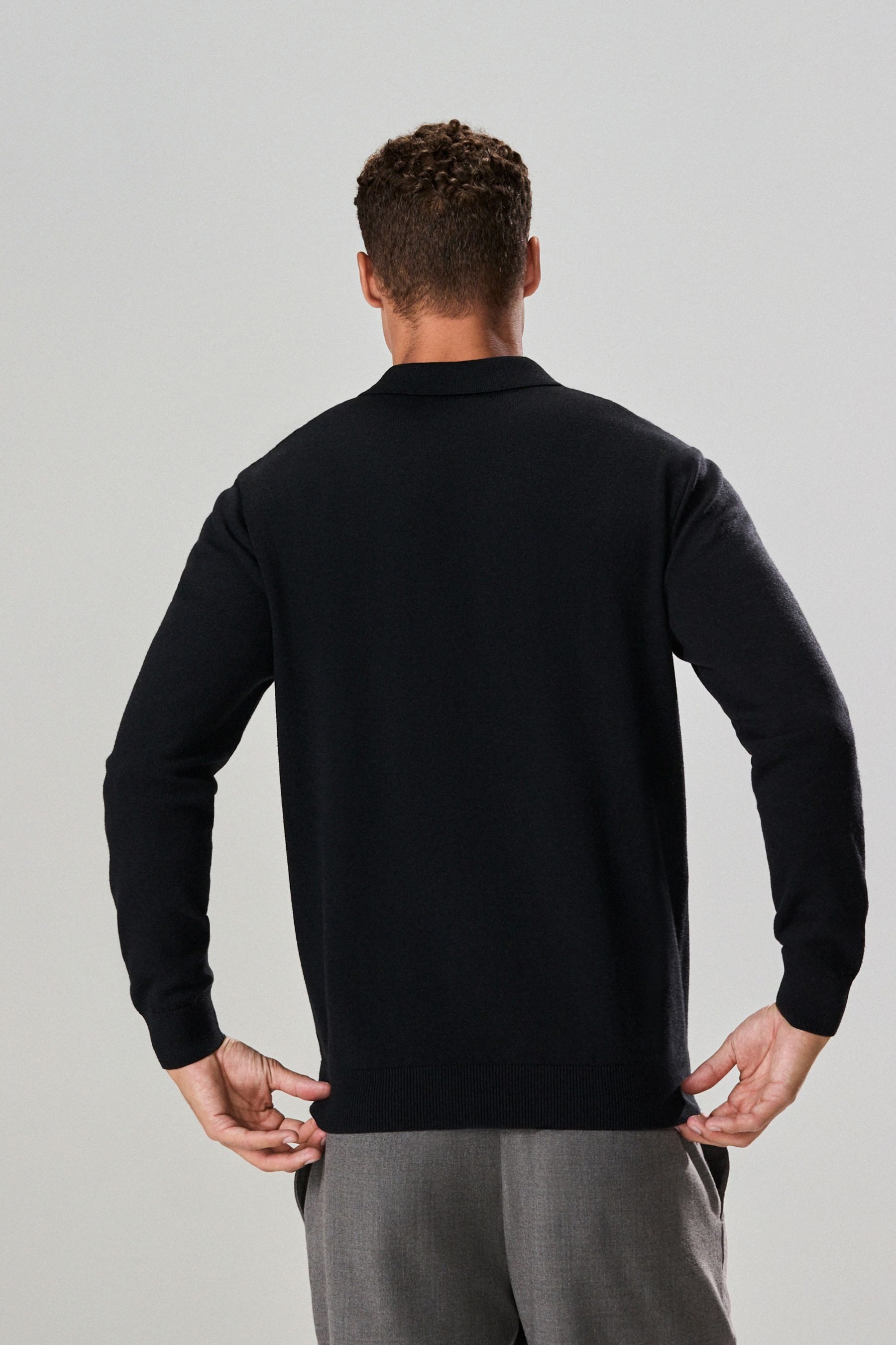 Next Langarm-Poloshirt Essential Regular Fit Poloshirt mit langen Ärmeln (1 günstig online kaufen