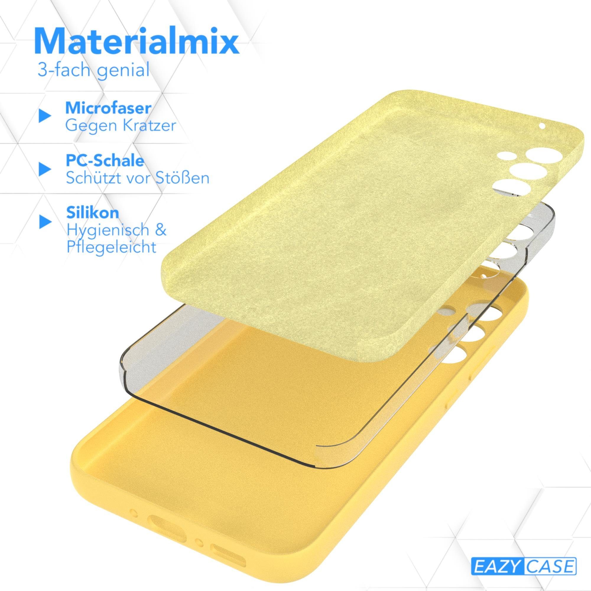 EAZY CASE Handyhülle Premium Silikon Case für Samsung Galaxy A34 6,6 Zoll, Handycover Softcase Hülle Silikon mit Displayschutz kratzfest Gelb – Bild 5 von 5