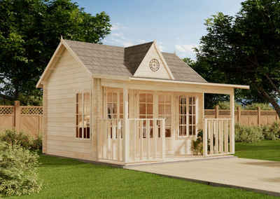 Alpholz Gartenhaus CLOCKHOUSE® Oxford 44 ISO, BxT: 440x470 cm, Beige