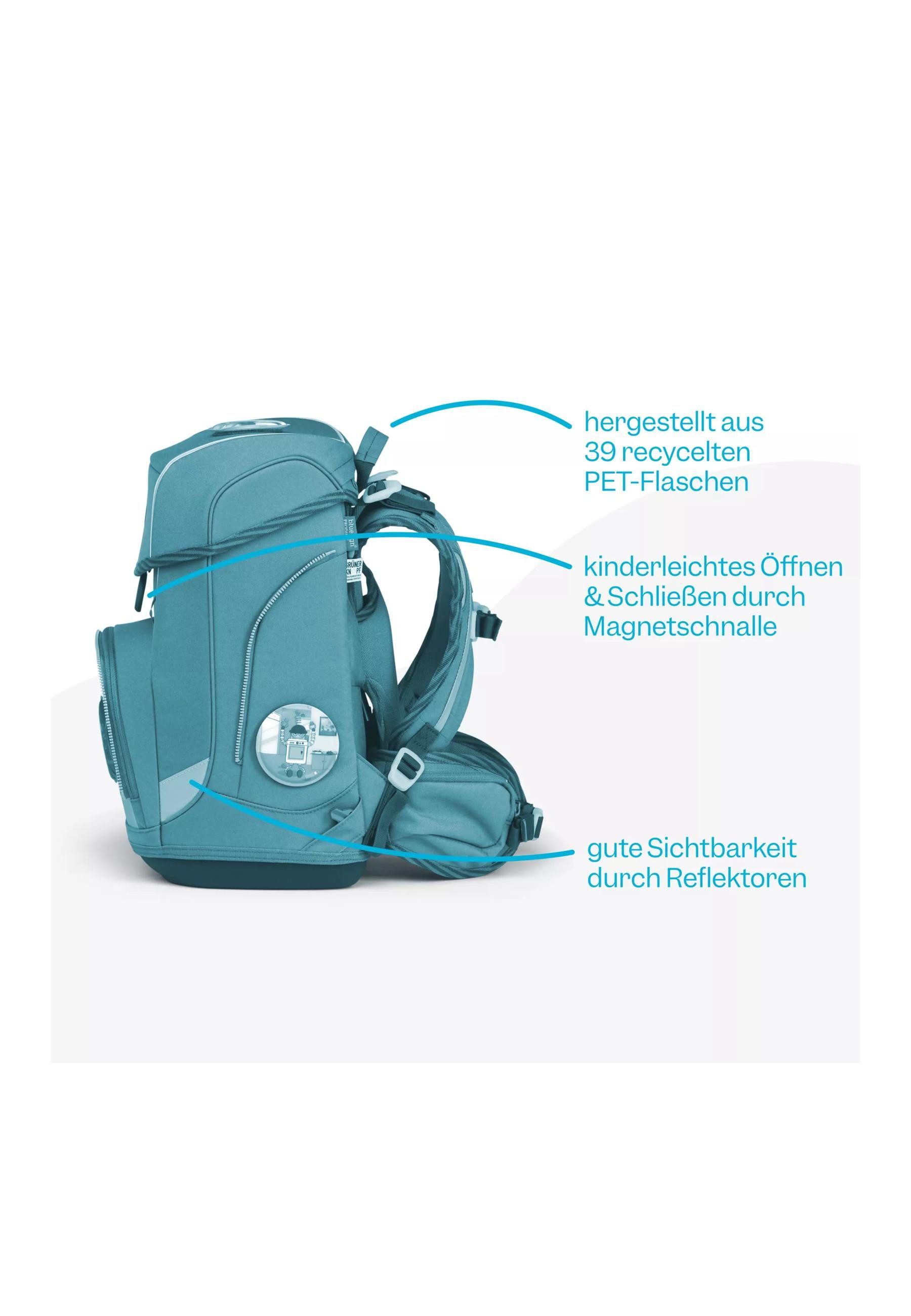 ergobag Schulranzen cubo Set . (5-tlg., 5-teiliges Set), größenverstellbares Rückensystem