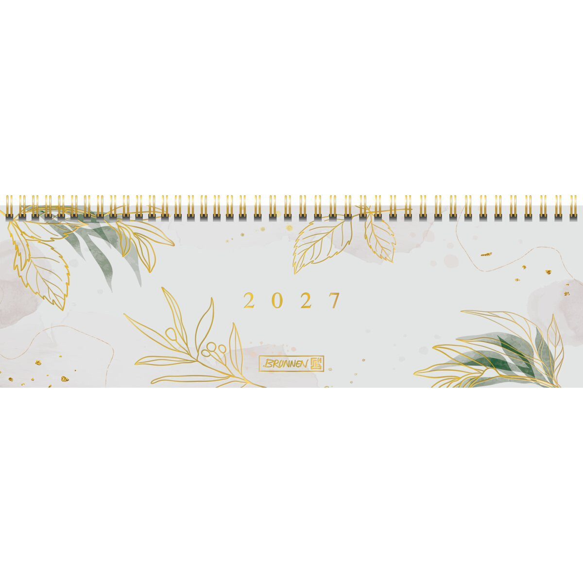 BRUNNEN Schreibtischkalender Querkalender 777 32,6x10,2cm 1 Woche/2 Seiten Karton Liv 2027
