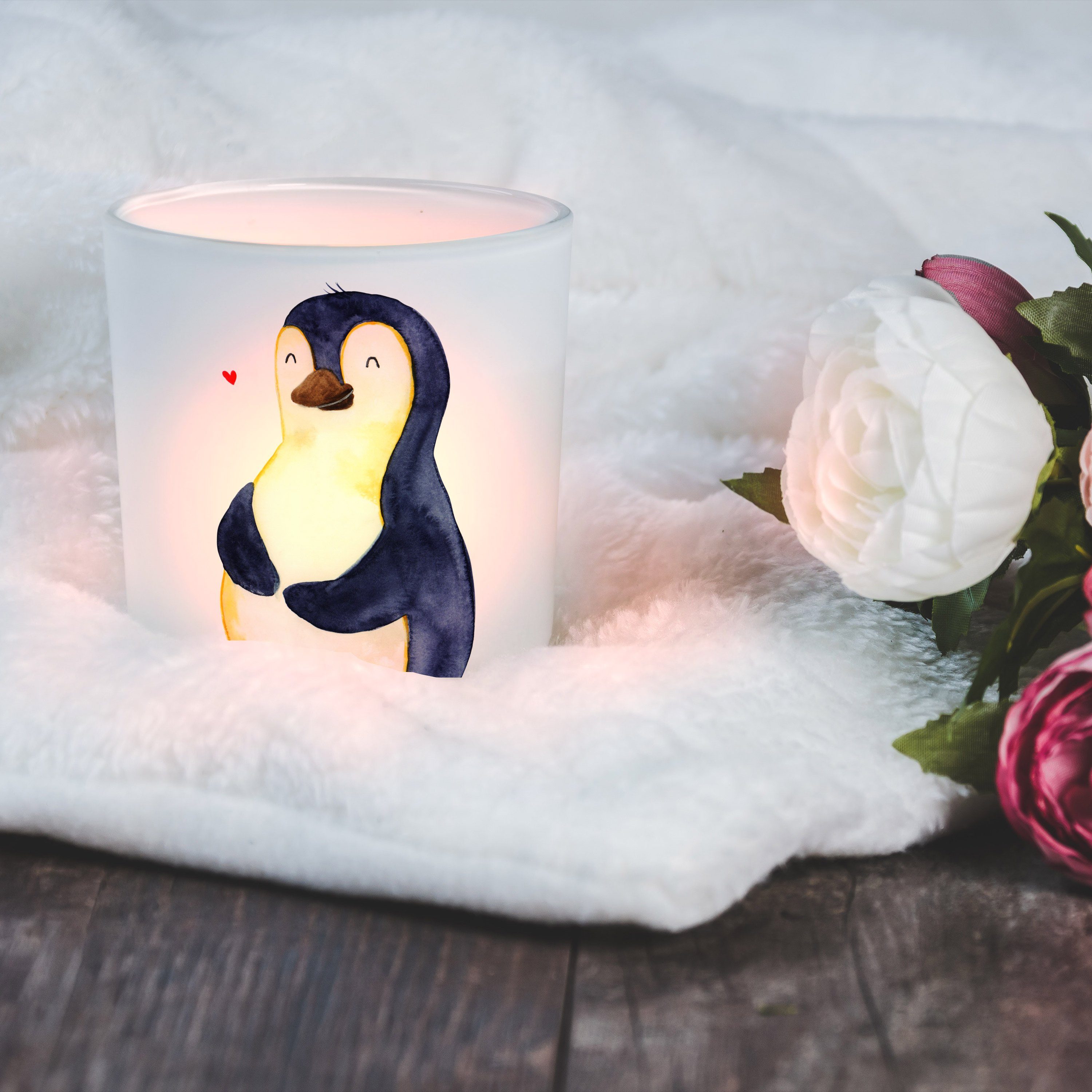 Mr. & Mrs. Panda Geschenk, Abnehmen, Tee Windlicht (1 Diät - - Windlicht Pinguin St) Kerze, Transparent