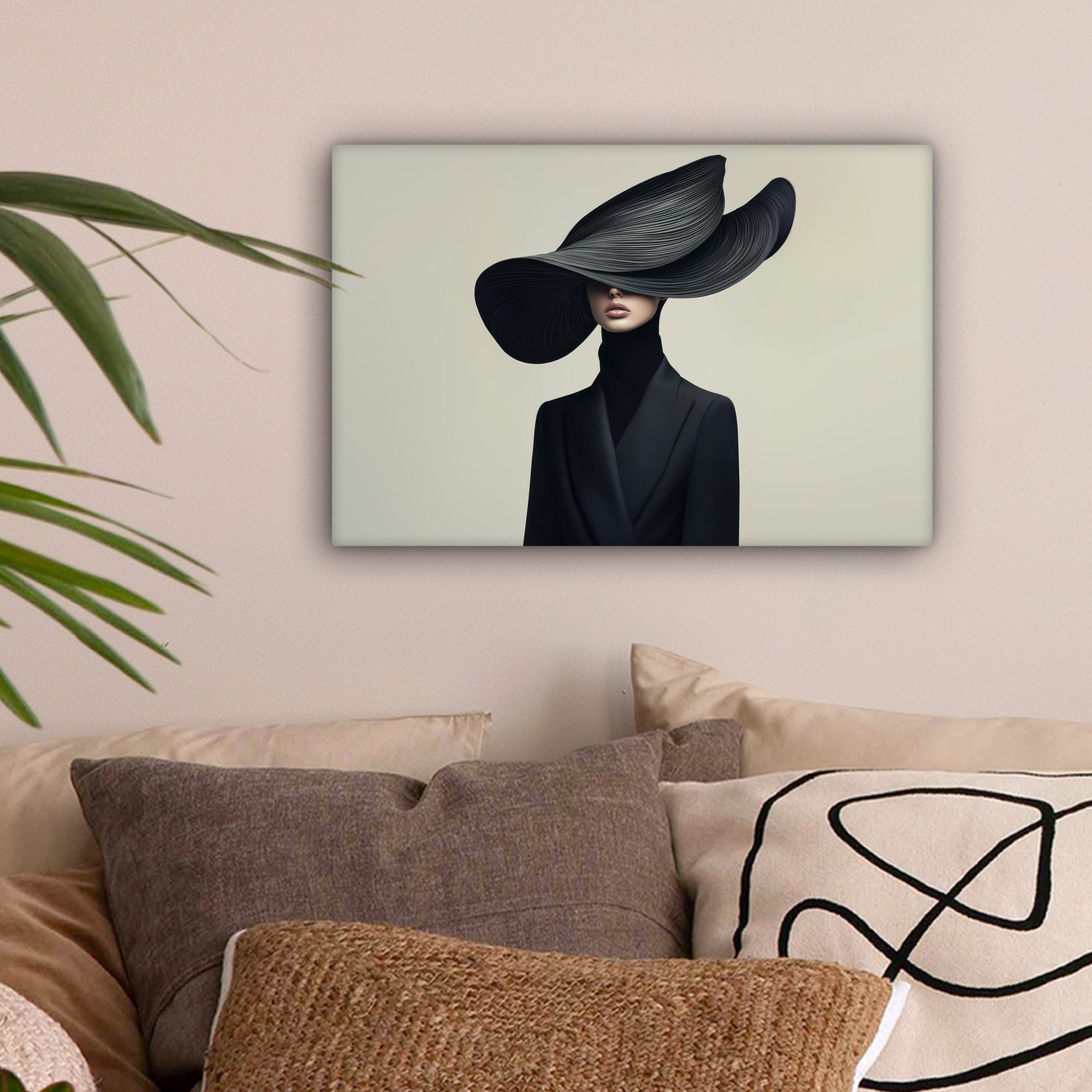 OneMillionCanvasses® Leinwandbild Schwarz - Frau - günstig online kaufen