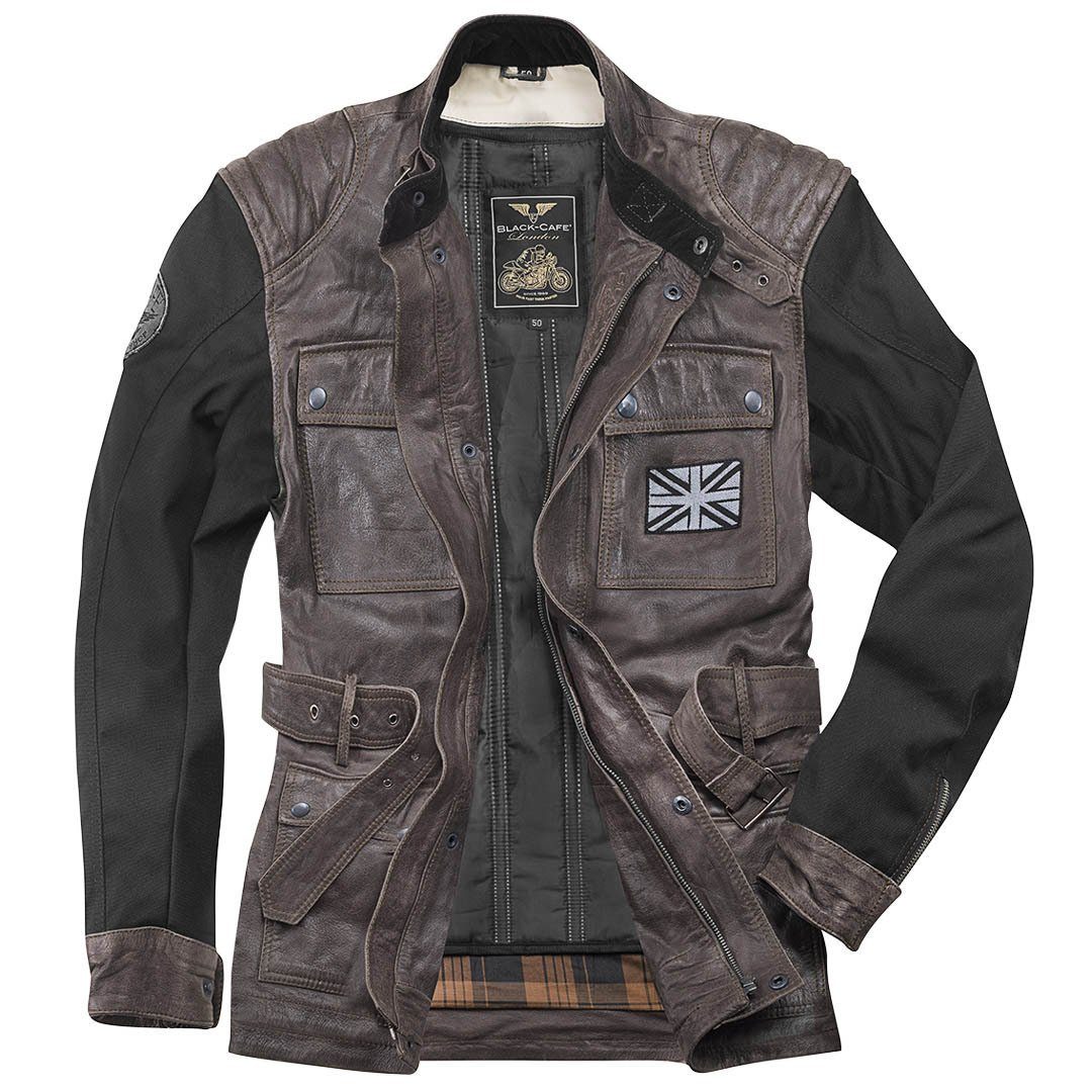 Black-Cafe London Motorradjacke Retro Motorradlederjacke