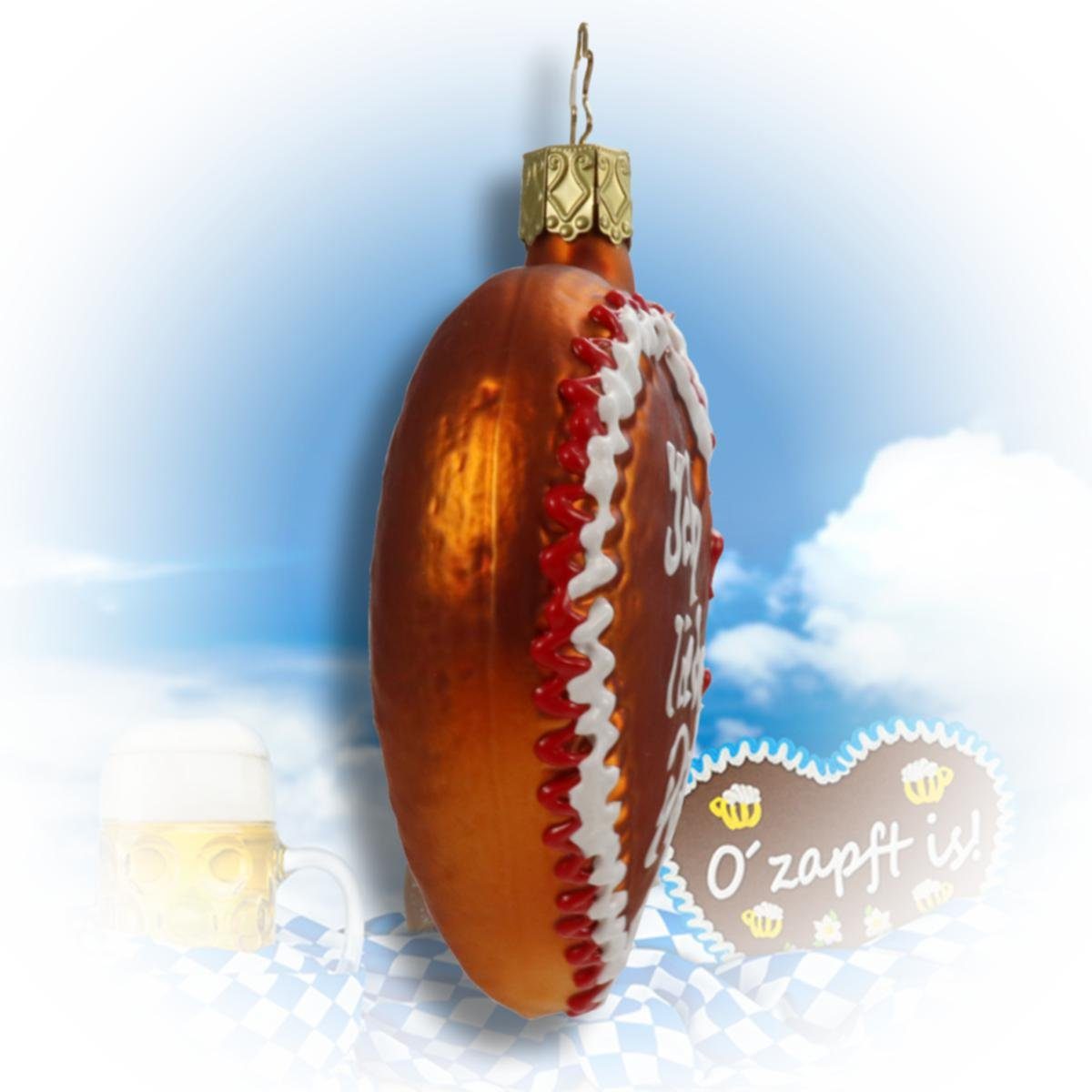 INGE-GLAS® Christbaumschmuck INGE-GLAS® Weihnachts-Hänger Glas-Lebkuchen-Herz Ich Liebe Dich (1-tlg)