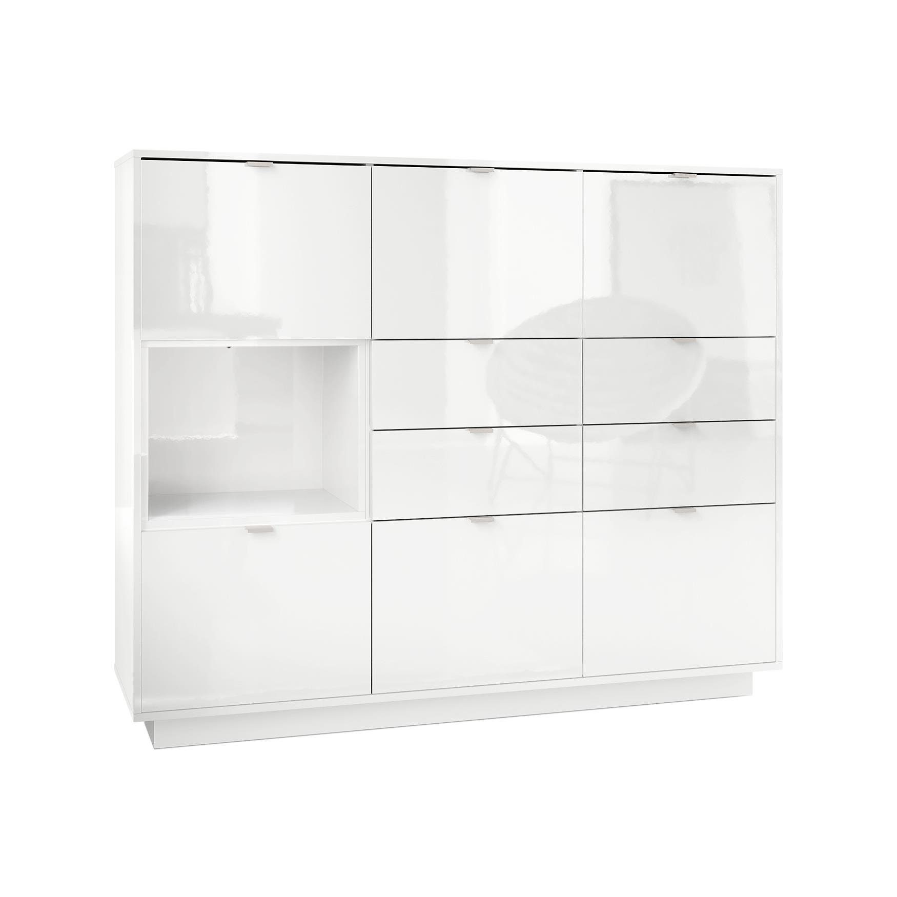 Vladon Highboard Metro V2 (Highboard, mit 6 Türen, 4 Schubladen und 1 offen günstig online kaufen