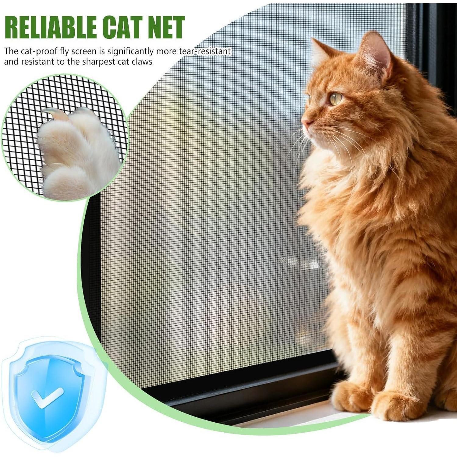 LuxusKollektion Insektenschutz-Fensterrahmen Katzennetz Fensterschutz ohne Bohren selbstklebend 100x130 cm, (1-St) – Bild 3 von 5