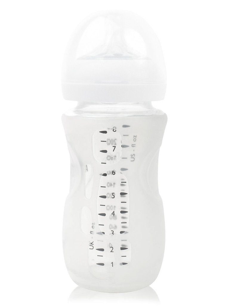 OlaBaby Babyflasche OlaBaby Glasflaschenhülle für Philips Avent Baby Glasflaschen, 240ml Weiß