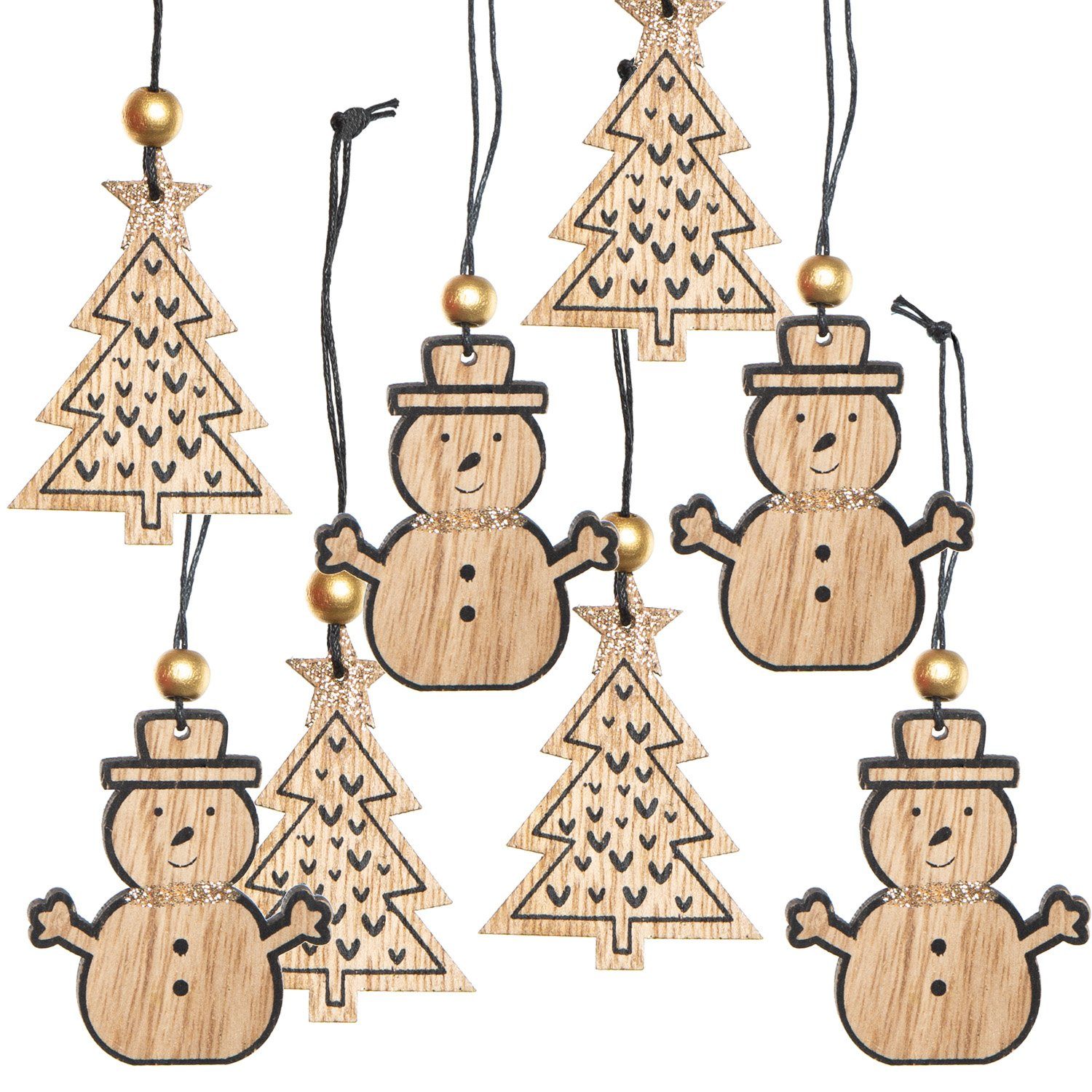 ᐅ LogbuchVerlag Baumbehang 8 Weihnachtsanhänger Scheemann + Baum 6 cm (8 St), mit Glitzer für