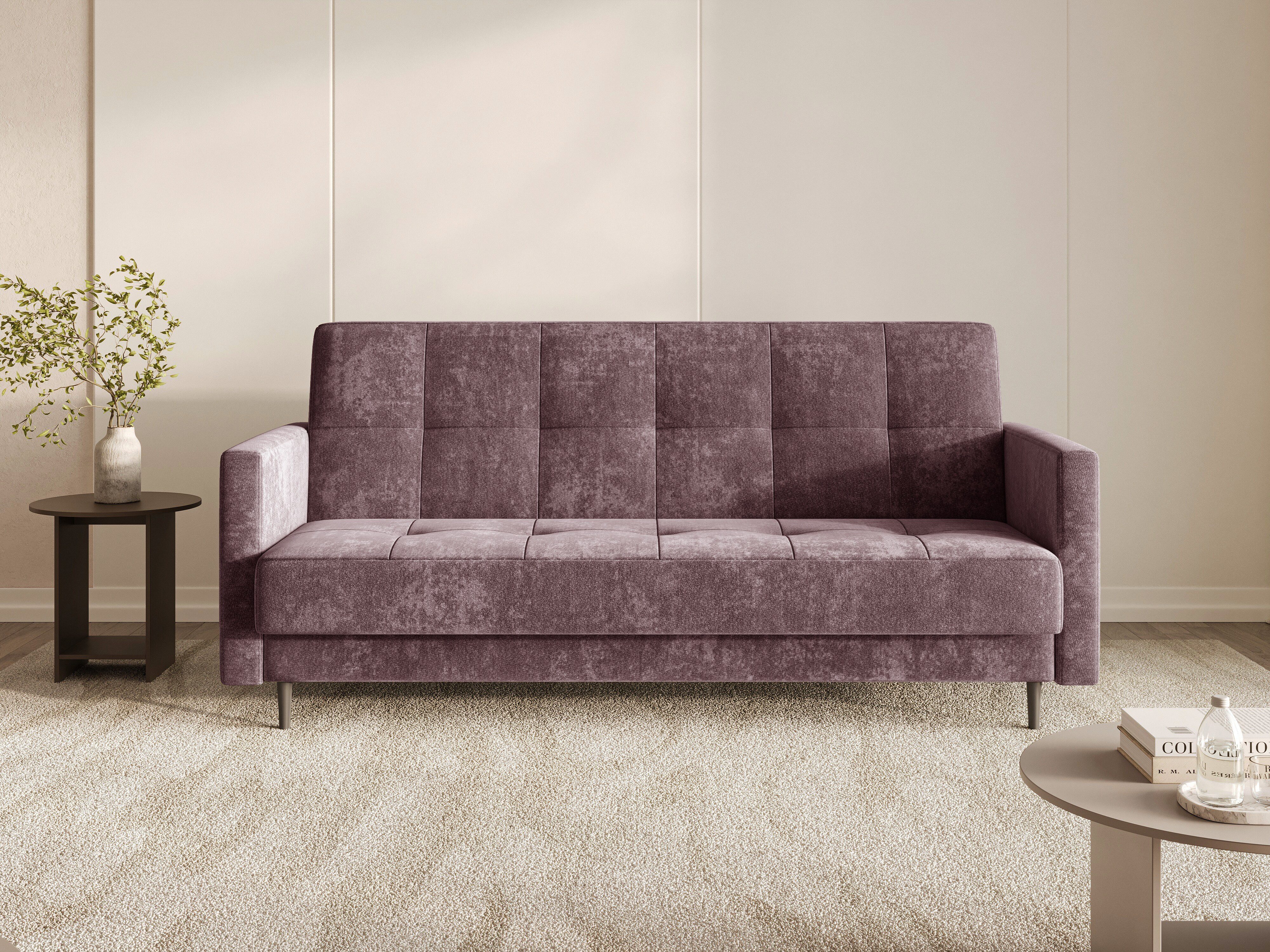 MOEBLO Schlafsofa LUMA, 3-Sitzer Schlafsofa mit Bettkasten, Schlaffunktion, Bonellfederung und Vibe-Strukturstoff, Click-Clack, Couch Polstermöbel Sitzmöbel Wohnzimmermöbel, (BxHxT): 211 x 90 x 97 cm
