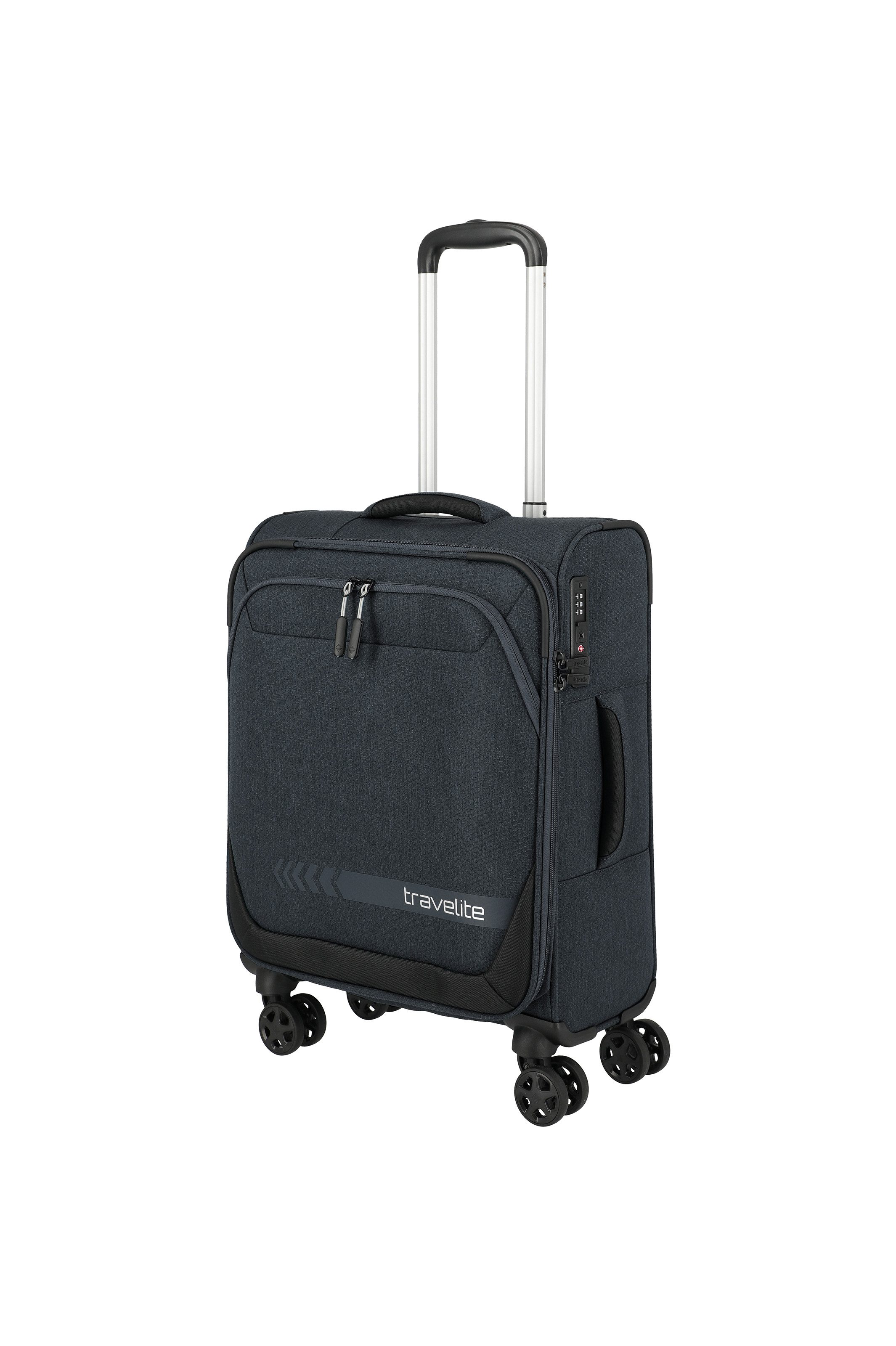 travelite Handgepäckkoffer KICK OFF Reisekoffer, 4 Rollen, 4 Doppelrollen, Außentaschen und Packgurte – leicht und robust – Bild 3 von 5