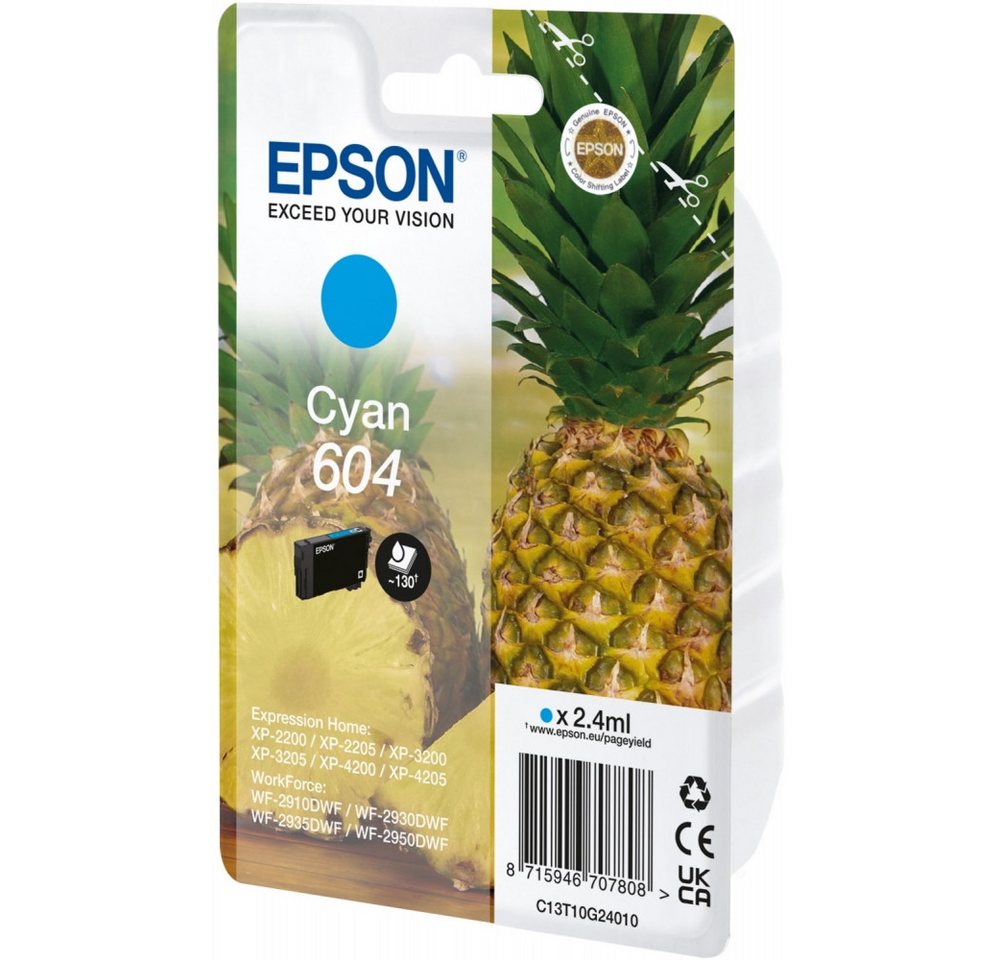 Thumbnail - Epson Epson 604 Tintenpatrone cyan für Drucker. Nachfülltinte (für Epson, x, Original)