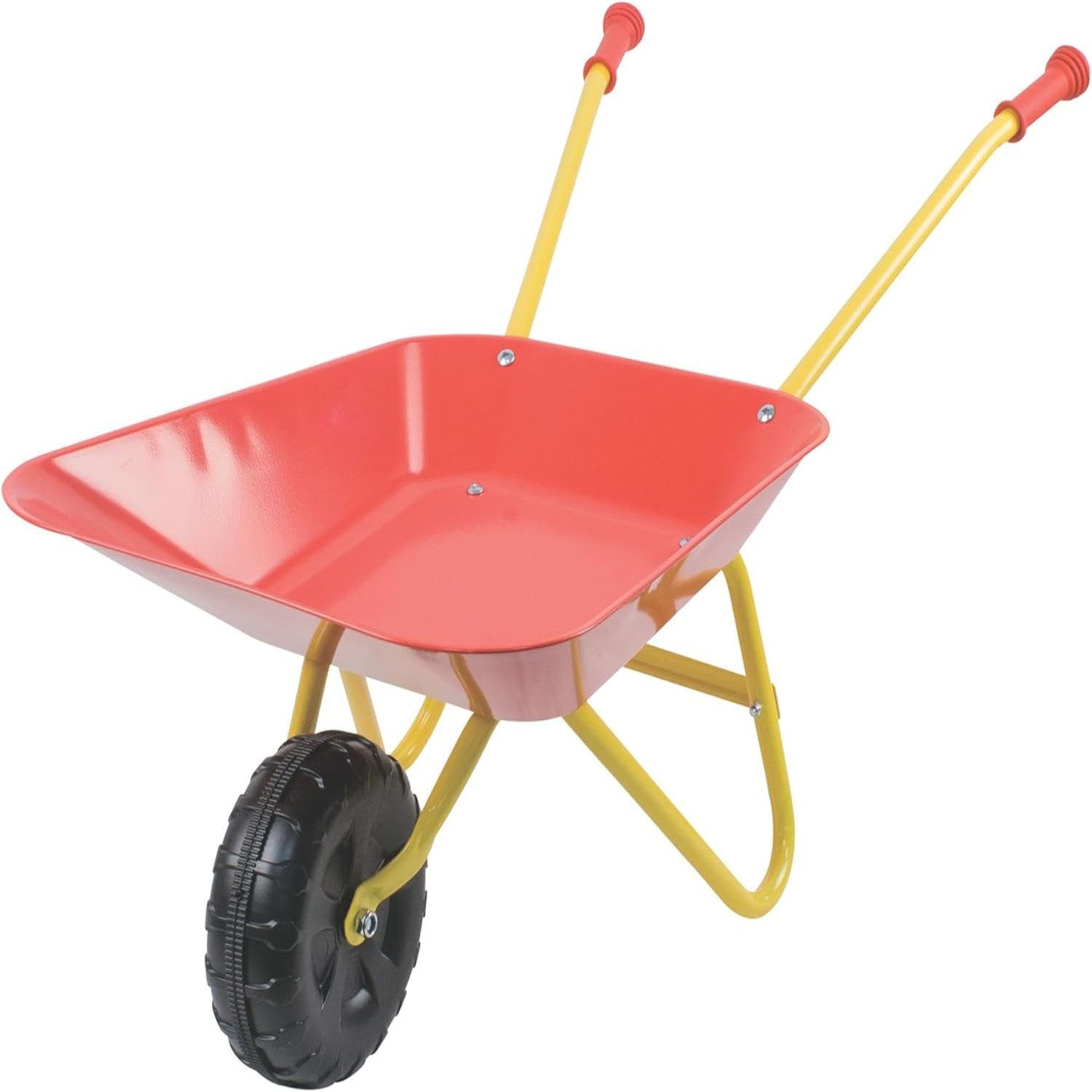 Play Fun Schubkarre Kinderschubkarre aus Metall, Traglast: 50 kg - geeignet für Sand, Laub und Gartenmaterial