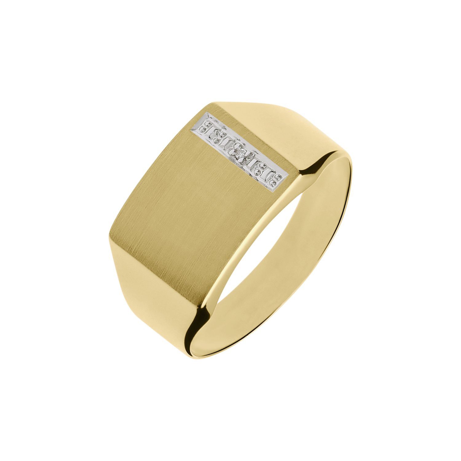 LUCARDI Siegelring Ring - 585 Gold - Gold - Diamant - Herren