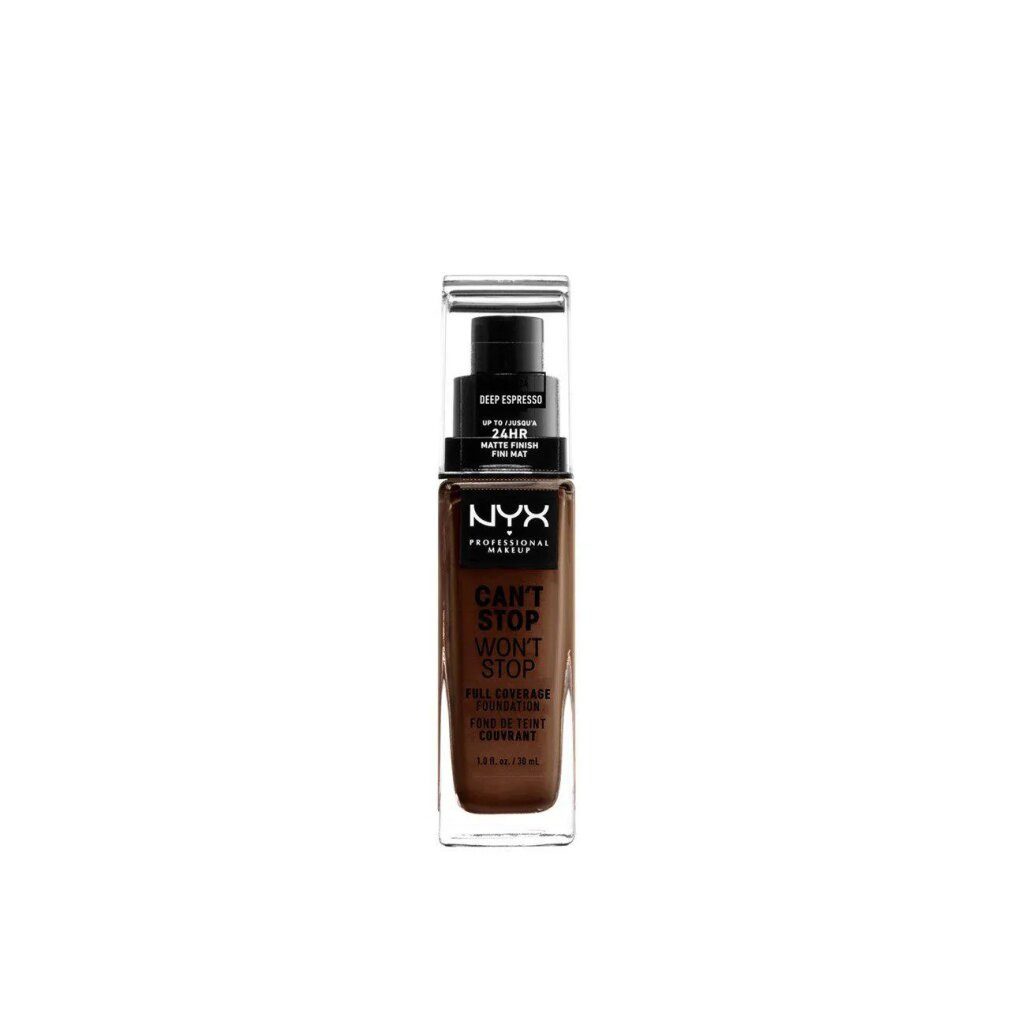 Nyx Professional Make Up Foundation Can't Stop Won't Stop Full Coverage Foundation Deep Espresso 30ml