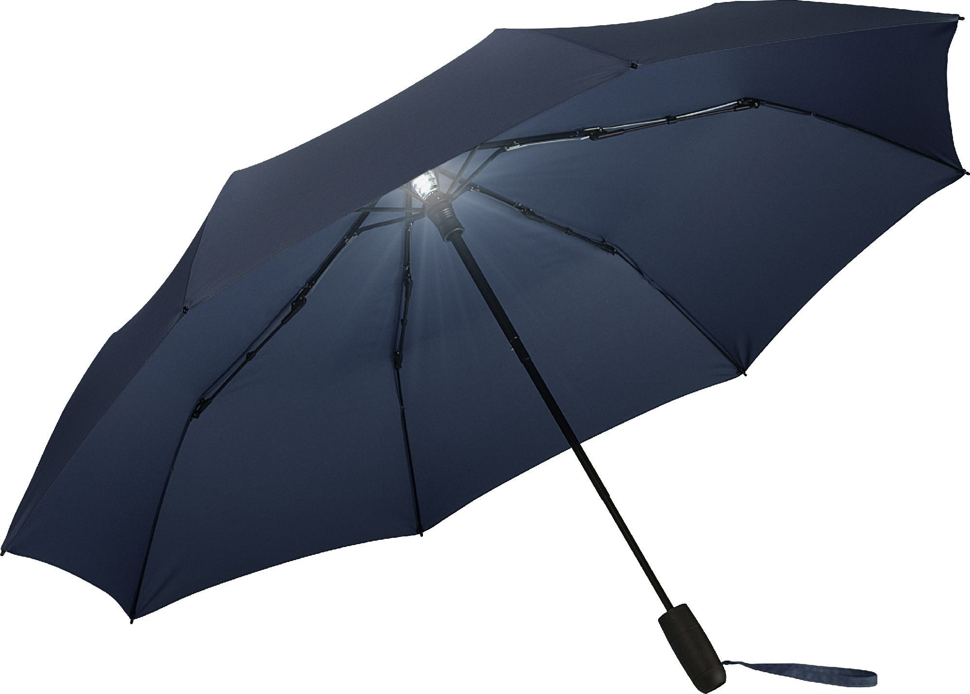 FARE Taschenregenschirm, LED-Innenbeleuchtung, Windproof-PLUS, Soft-Feel-Griff Aufhängefunktion