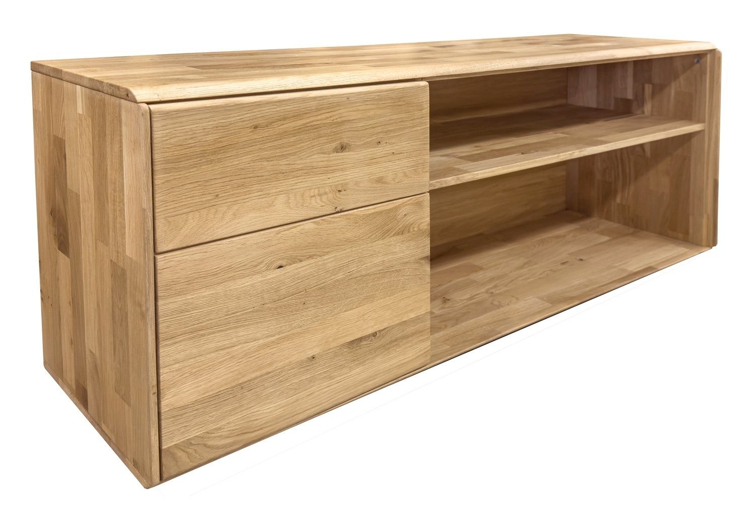 G+K Möbelvertriebs GmbH Lowboard BARNEY, Wildeiche massiv geölt, Push-to-Op günstig online kaufen