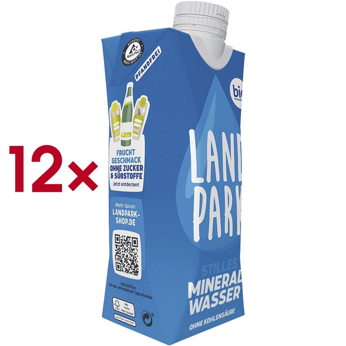 LANDPARK Trinkwasser still, 12x 0,5 Liter, Stilles Mineralwasser