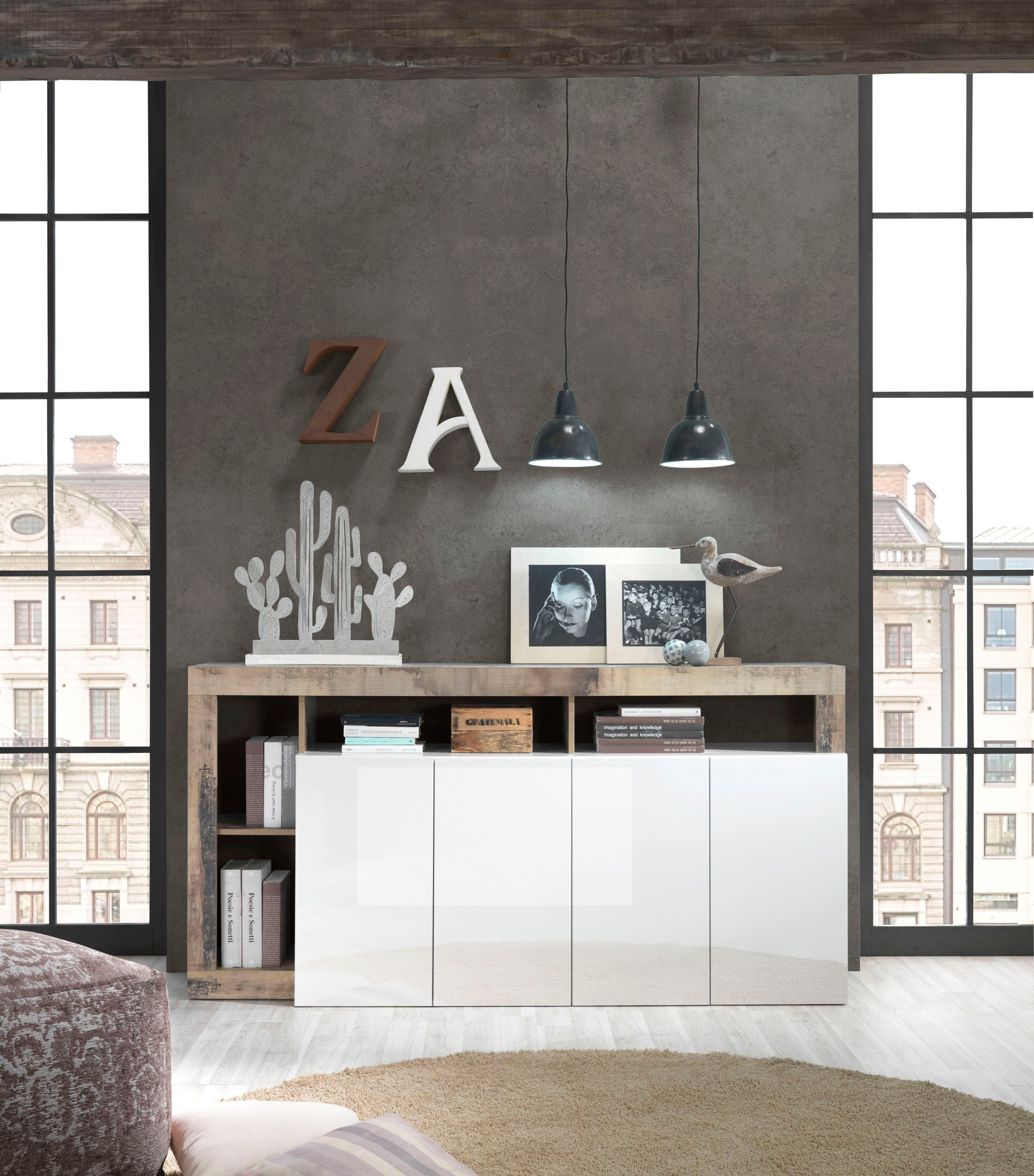 LC Sideboard Hamburg, Breite 184 cm | Hängeschränke