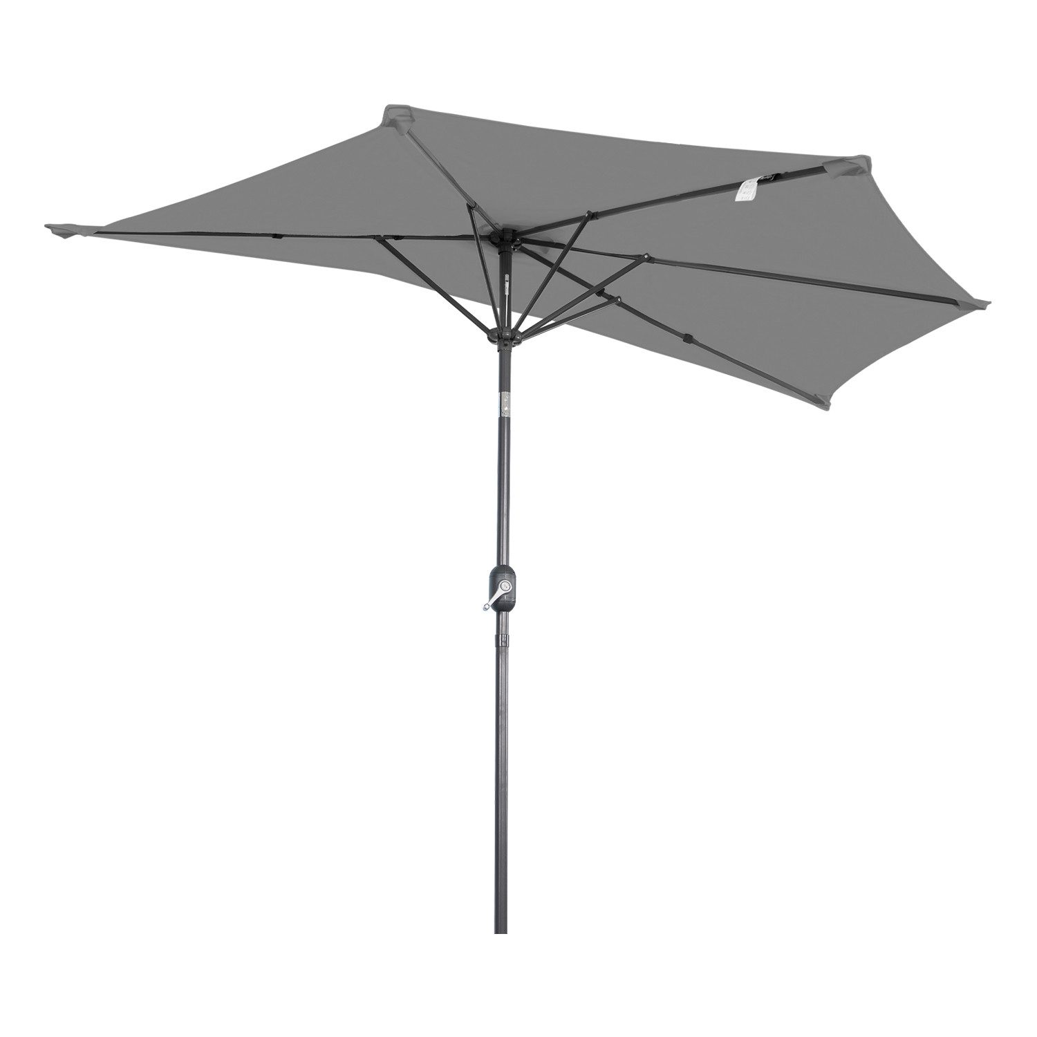 Angel Living Sonnenschirm Halbrund 2,7m mit UV30+ Schutz, Windbeständiger Gartenschirm, LxB: 265x132 cm, mit Kurbel und Neigungsfunktion für Garten & Terrasse, ohne Ständer