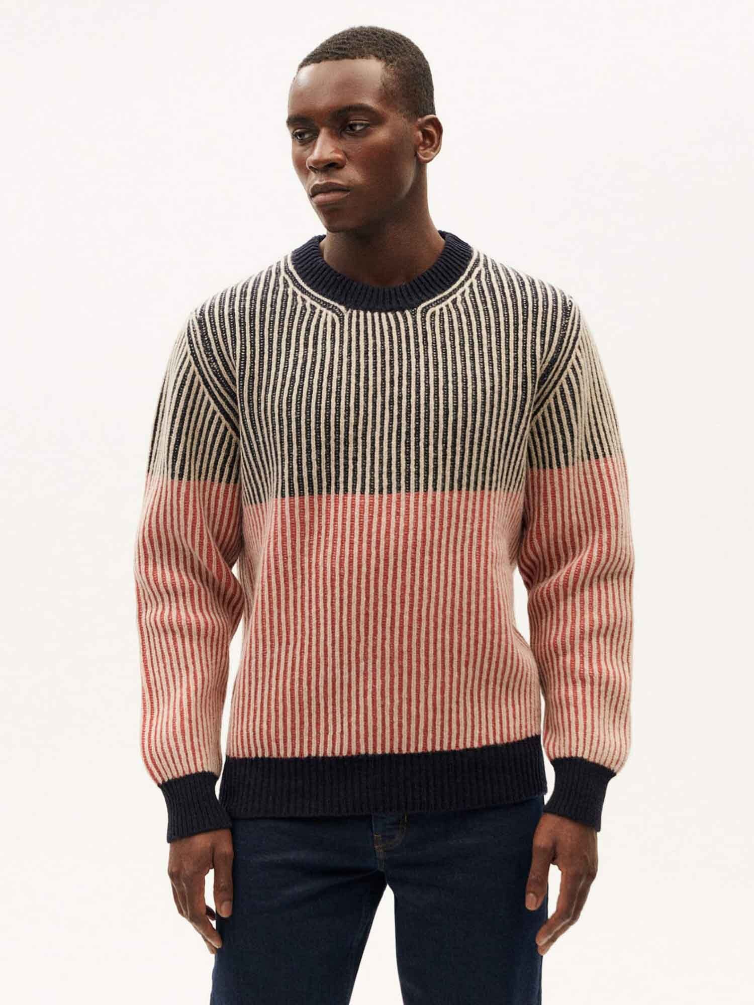 Thinking Mu Strickpullover Stripes Guiu Knitted Sweater